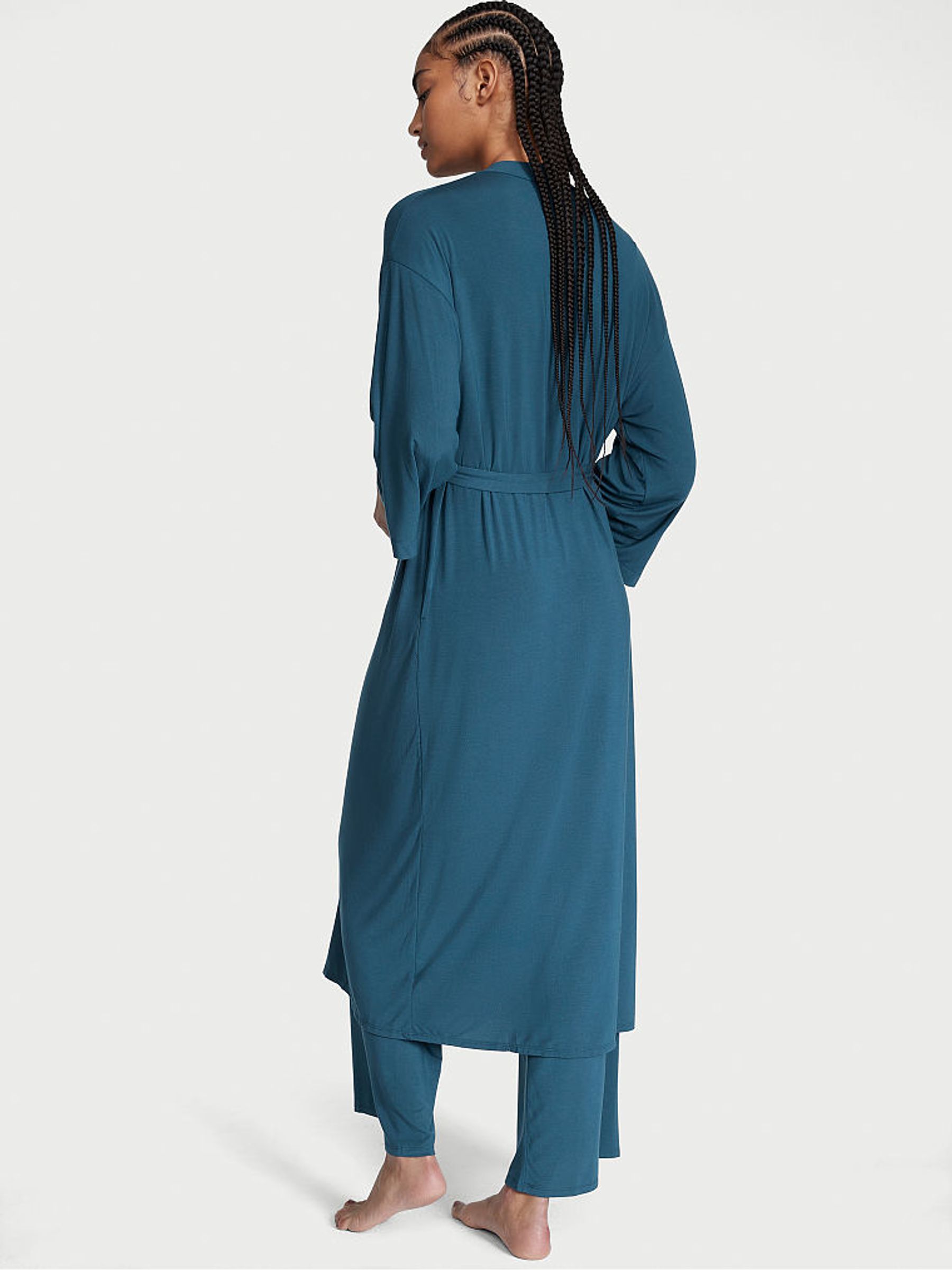 Midnight Sea Blue Modal Long Pyjamas - Image 2 of 4