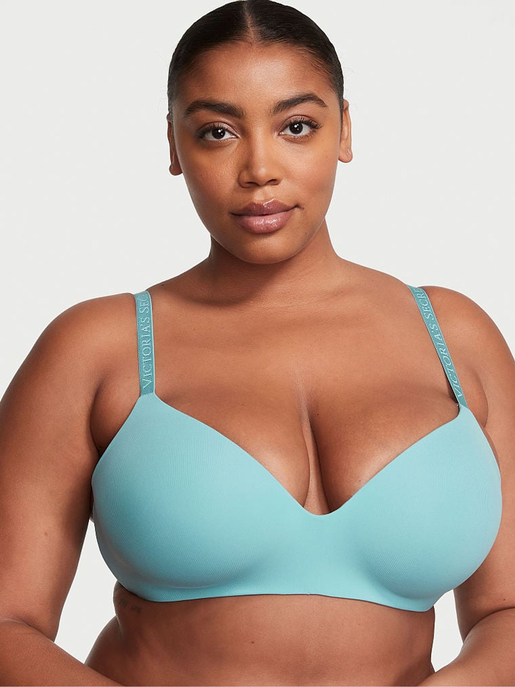 Fountain Blue Rib Non Wired Lightly Lined Bra - Image 1 of 1