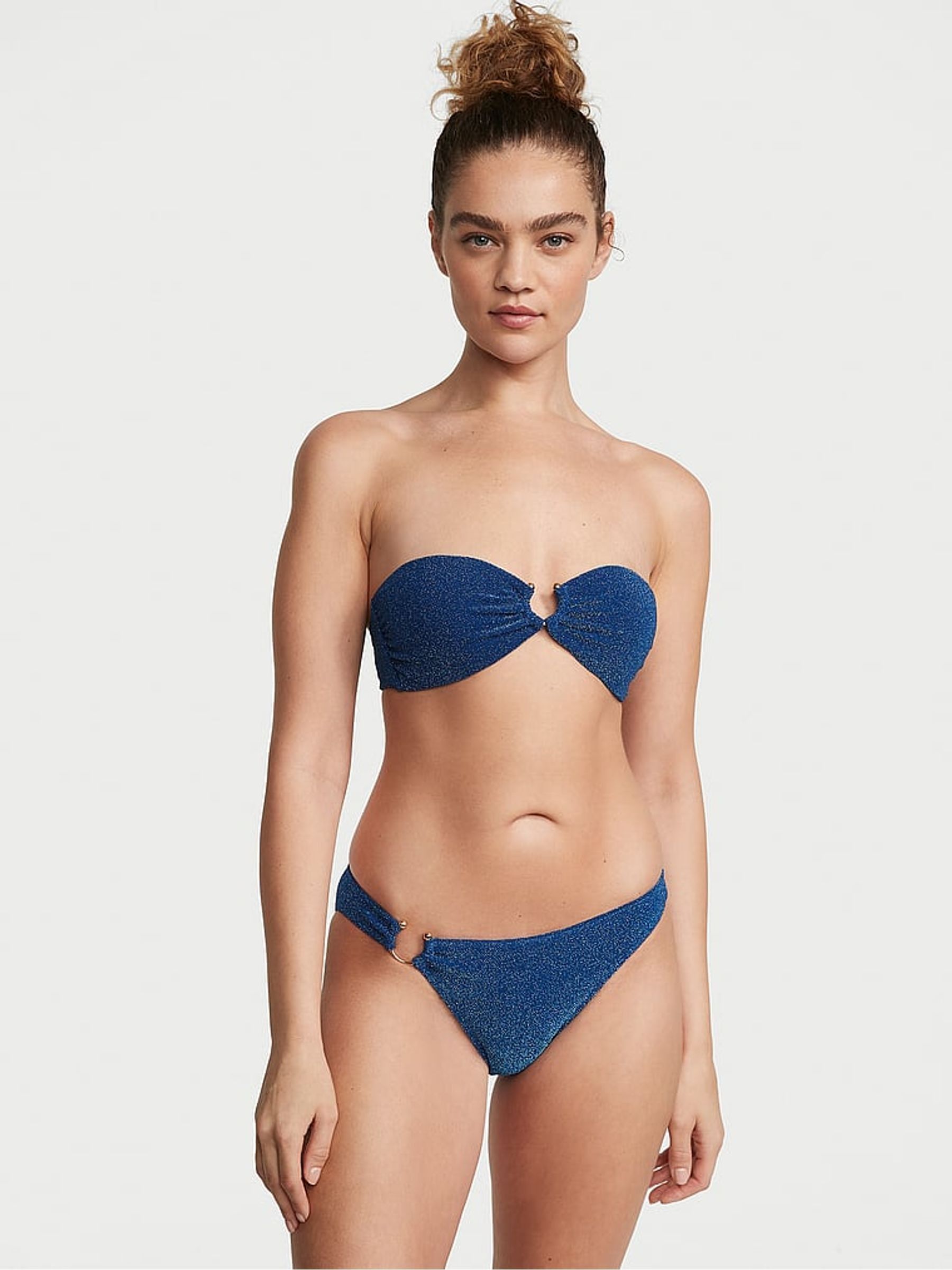 Diver Blue Cheeky Shimmer Swim Bikini Bottom - Image 1 of 1