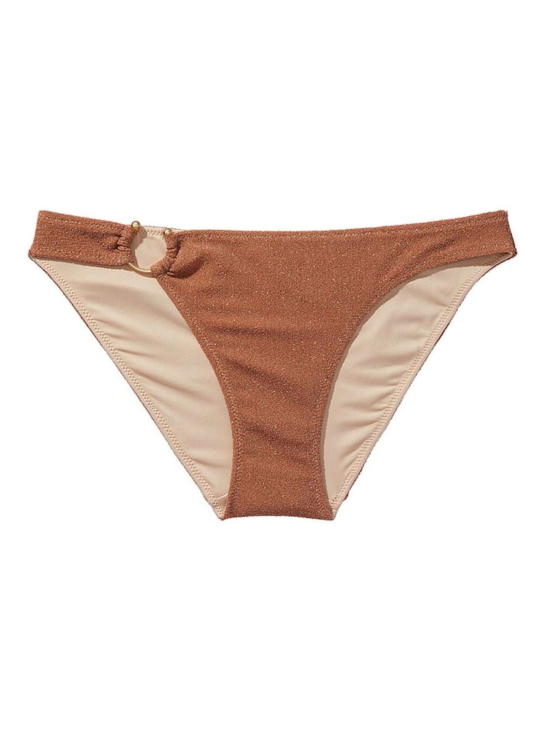 Toasted Sugar Brown Cheeky Shimmer Swim Bikini Bottom - Image 3 of 3