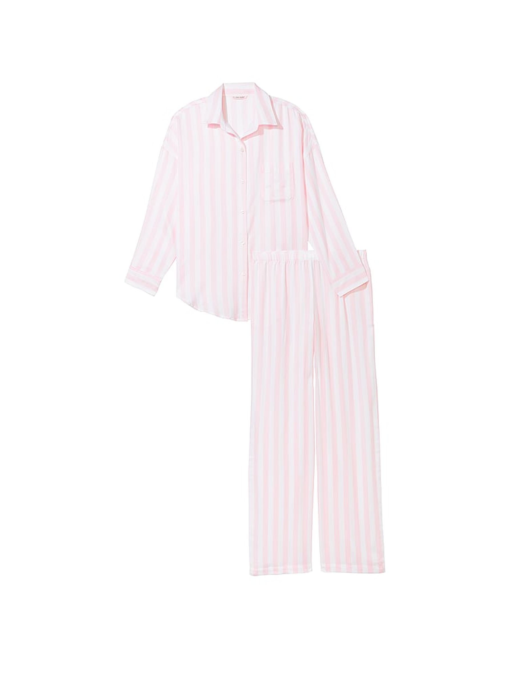 Pretty Blossom Pink Stripe Modal Long Pyjama Set - Image 3 of 3