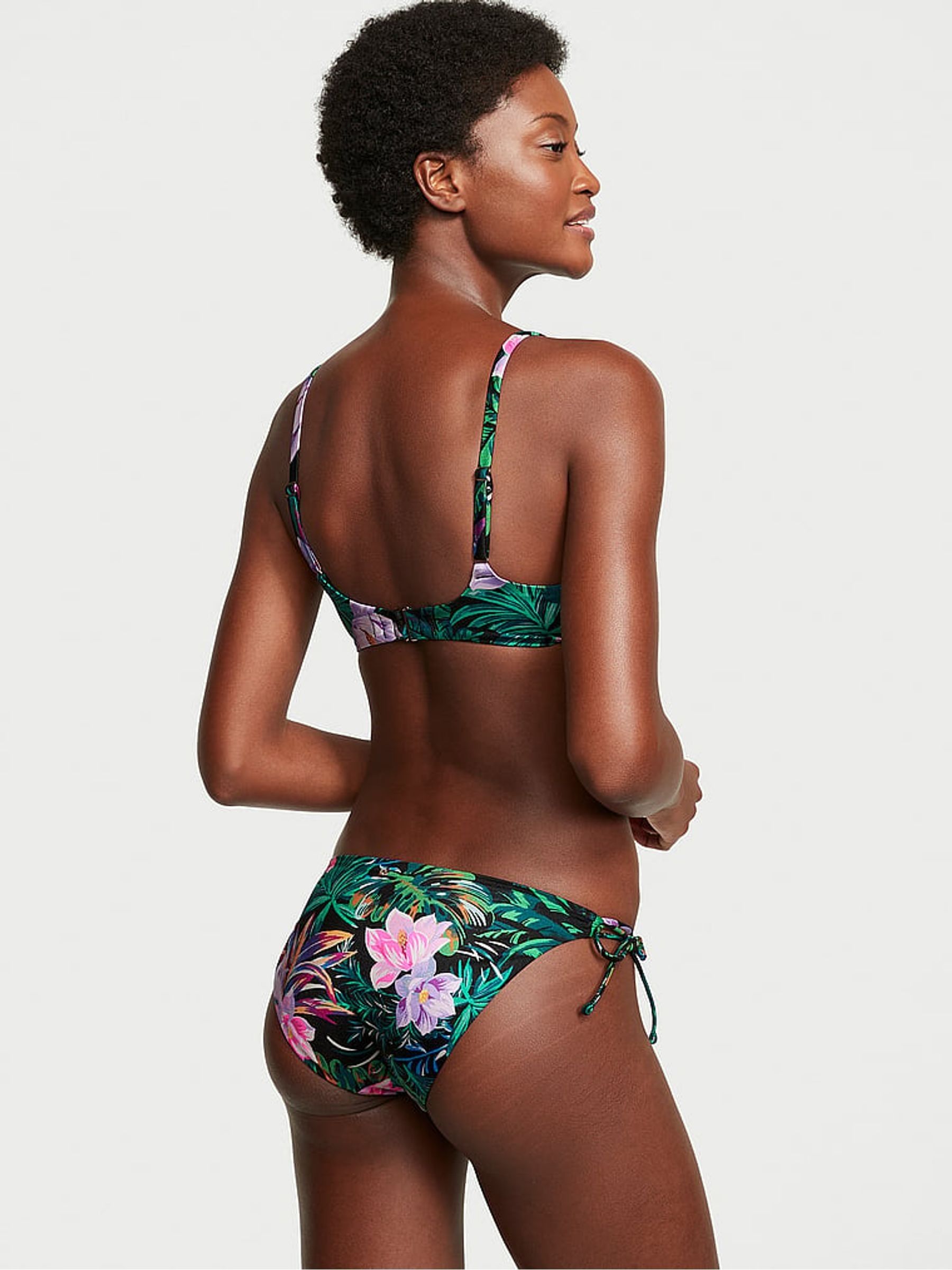 Black Palm Tie Side Swim Bikini Bottom - Image 2 of 3