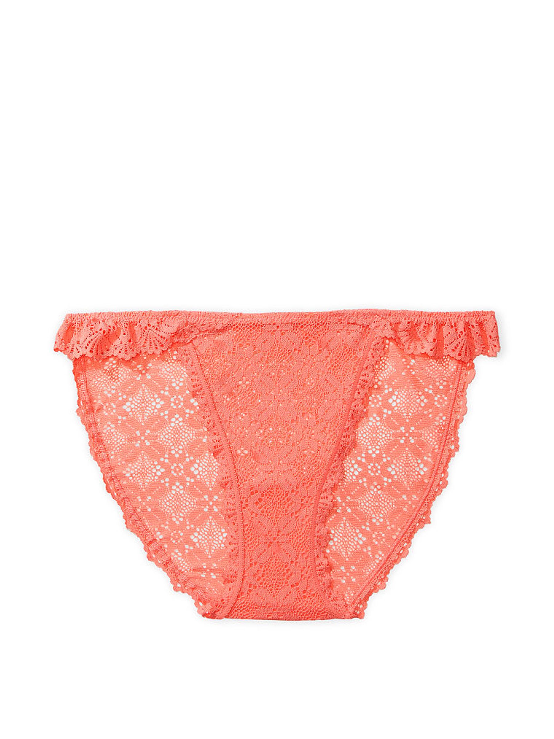Punchy Peach Orange Festival Lace Bikini Knickers - Image 3 of 3