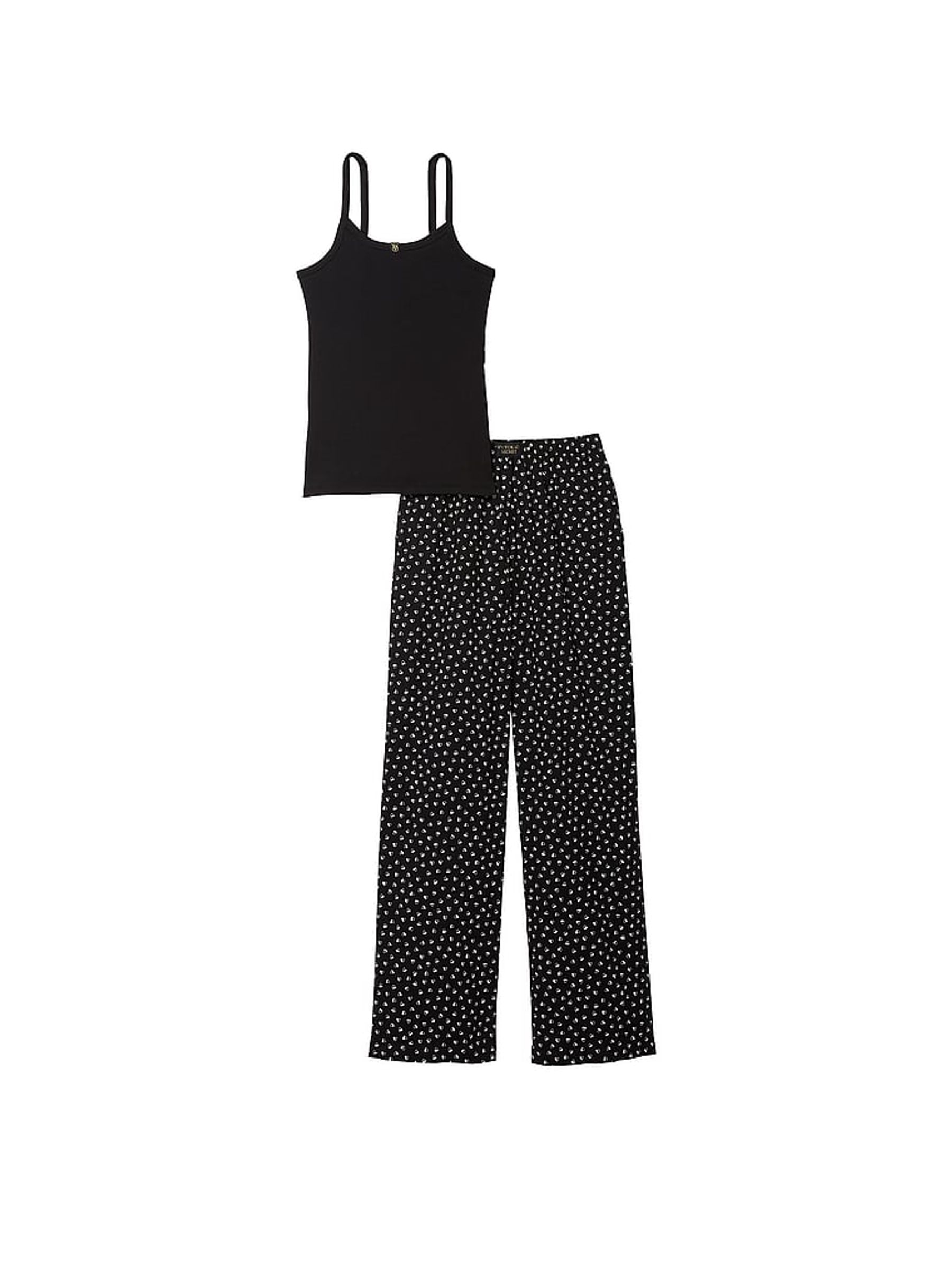 Black Heart Cami Long Pyjama Set - Image 3 of 3