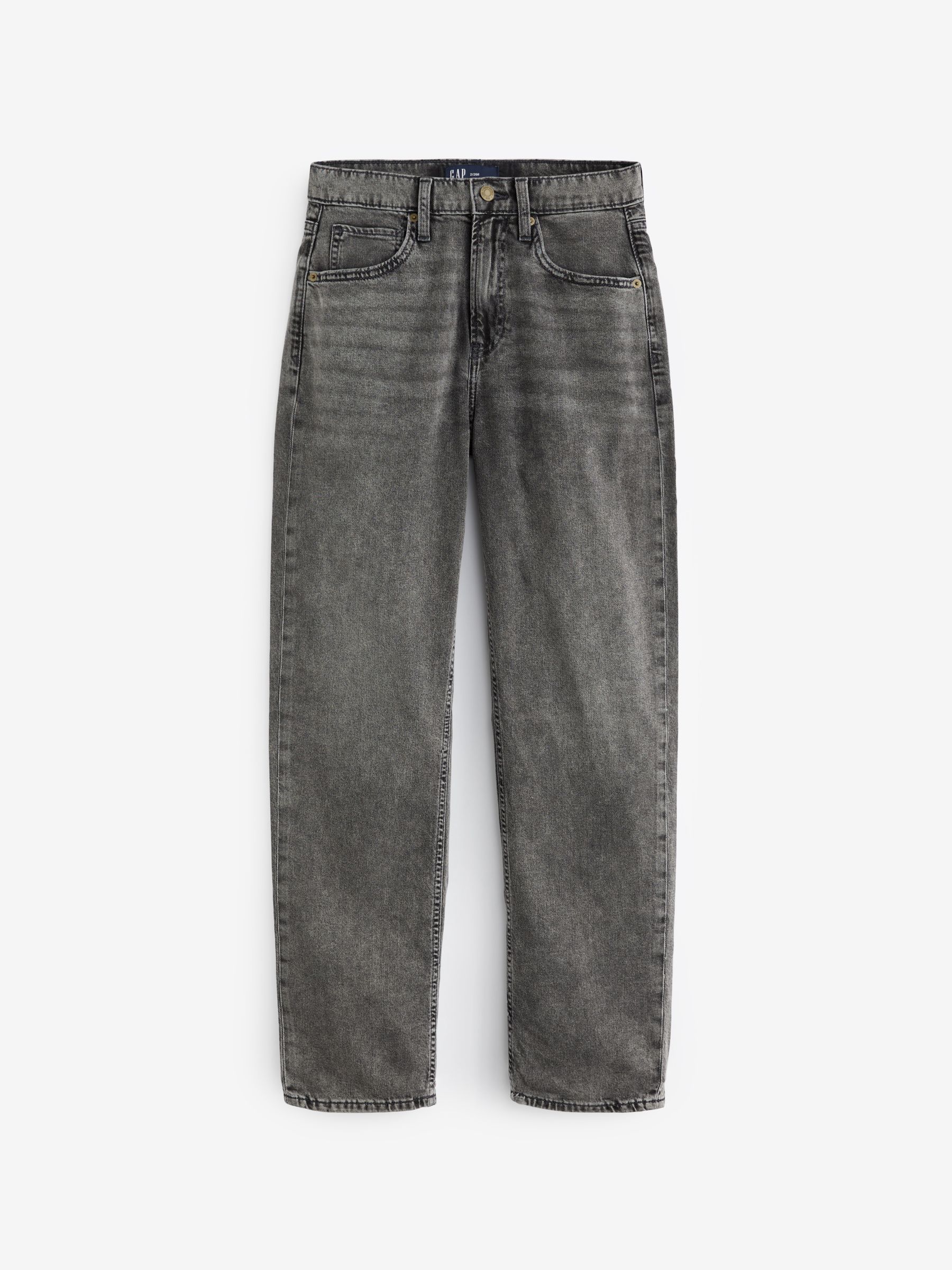 Black Faded Straight Leg Jeans Gap