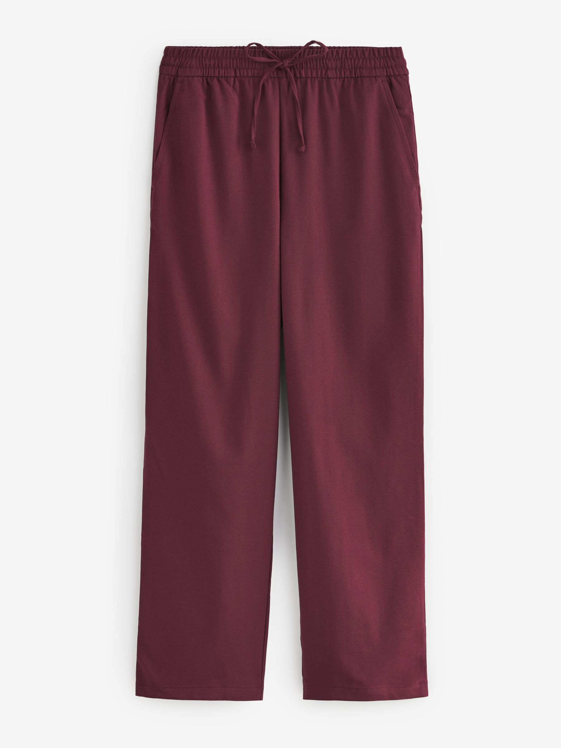 Red Mid Rise Wide Leg Twill Trousers - Image 1 of 2