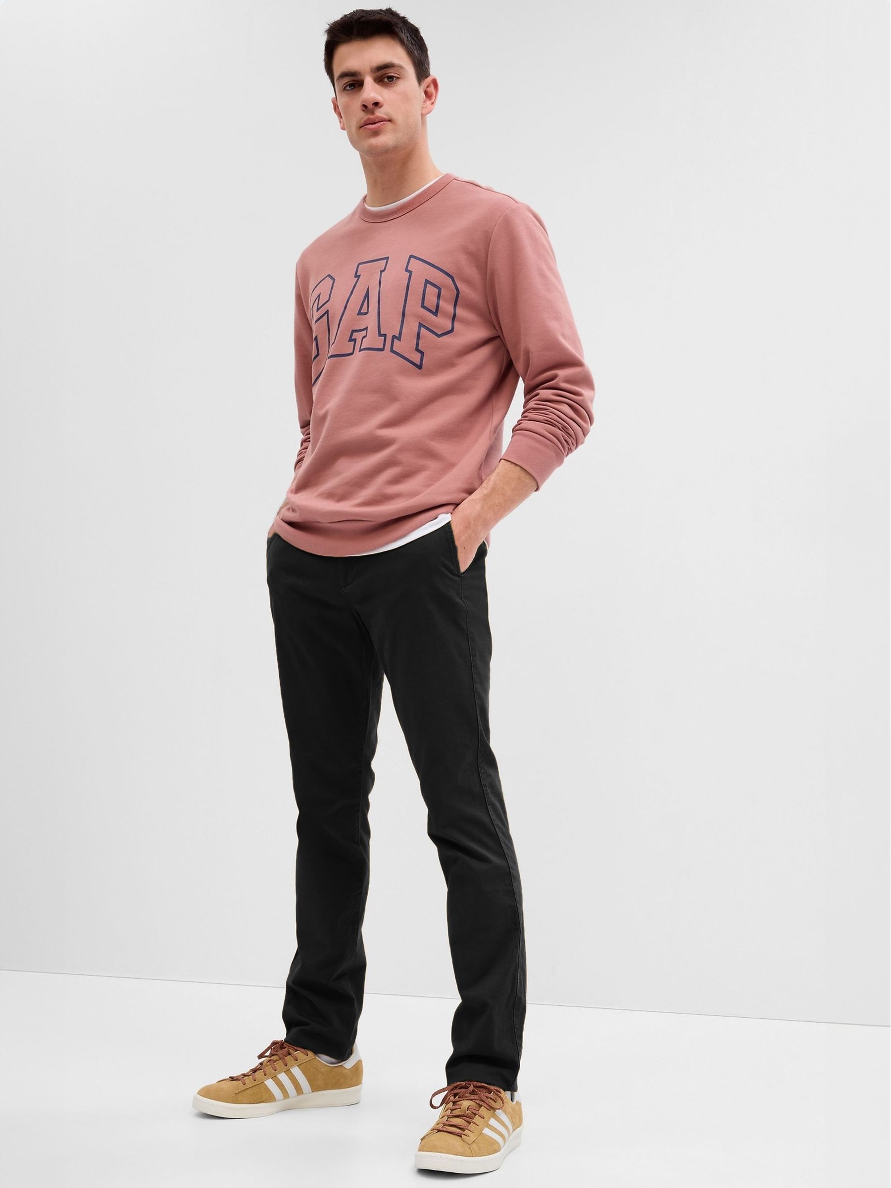 Black Skinny Fit Stretch Essential Chino Trousers - Image 1 of 3