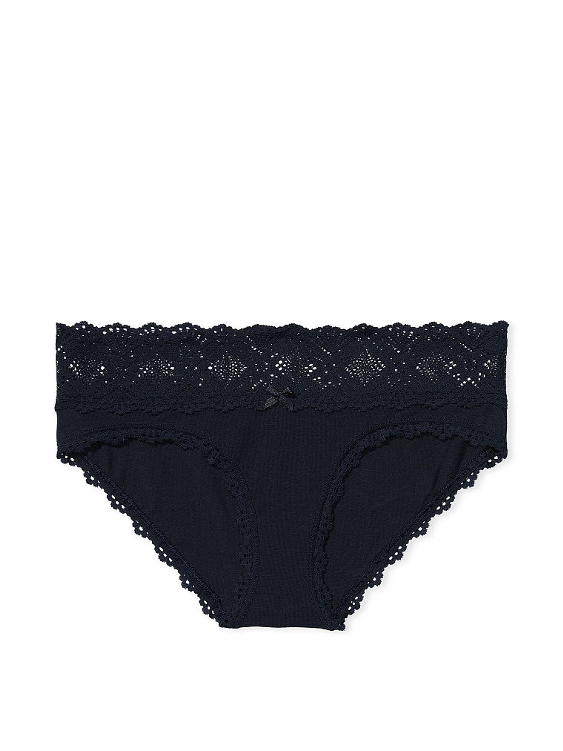 Noir Navy Blue Hipster Lace Waist Knickers - Image 3 of 3
