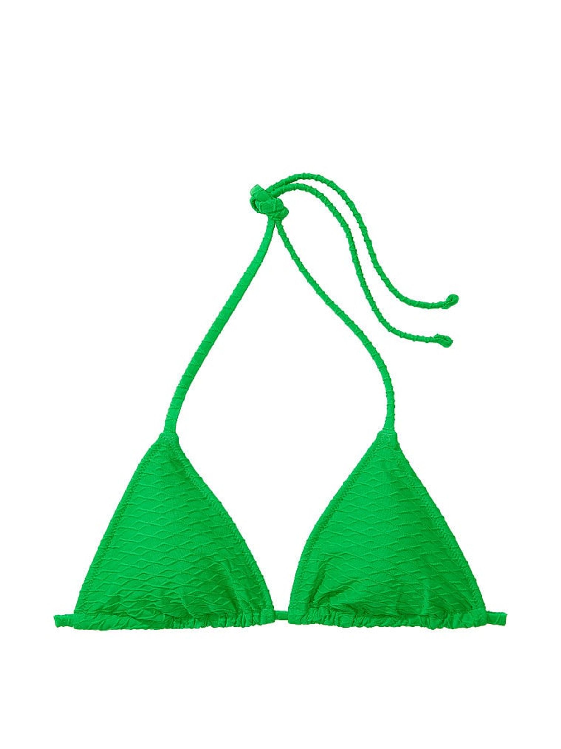 Green Fishnet Triangle Swim Bikini Top - Image 3 of 3