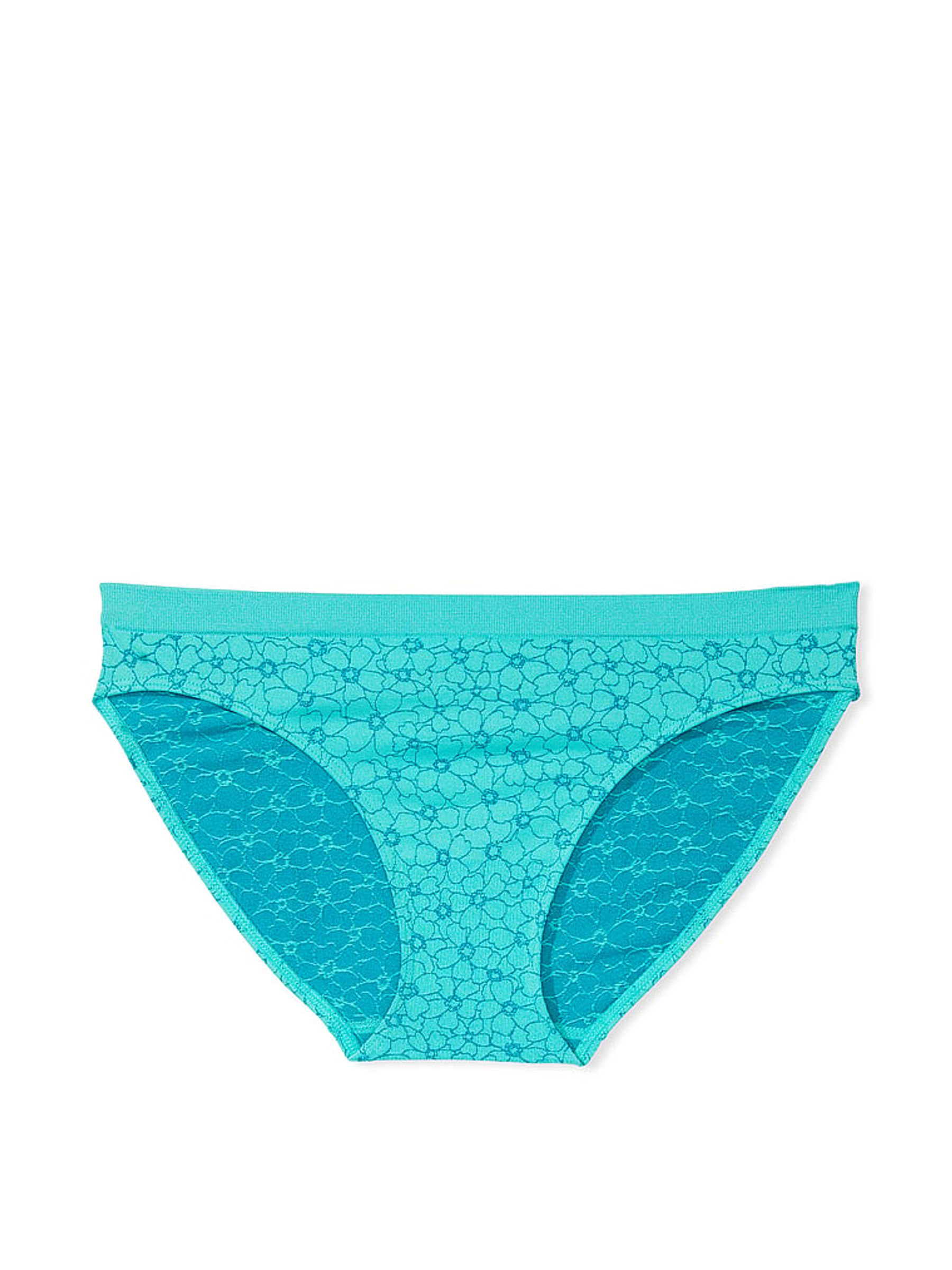 Aquarius Floral Outline Blue Printed Seamless Bikini Knickers - Image 3 of 3