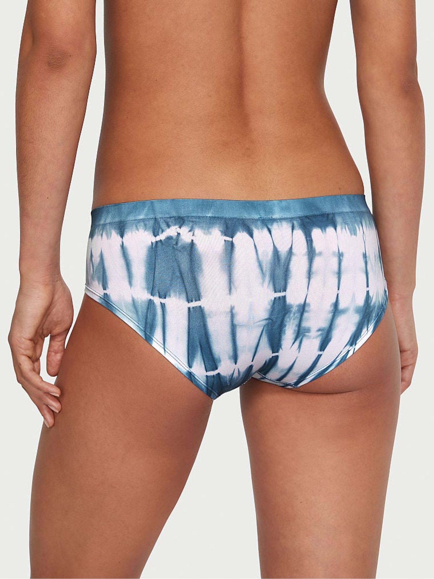 Faded Denim Blue Printed Hipster Seamless Knickers - Image 2 of 3