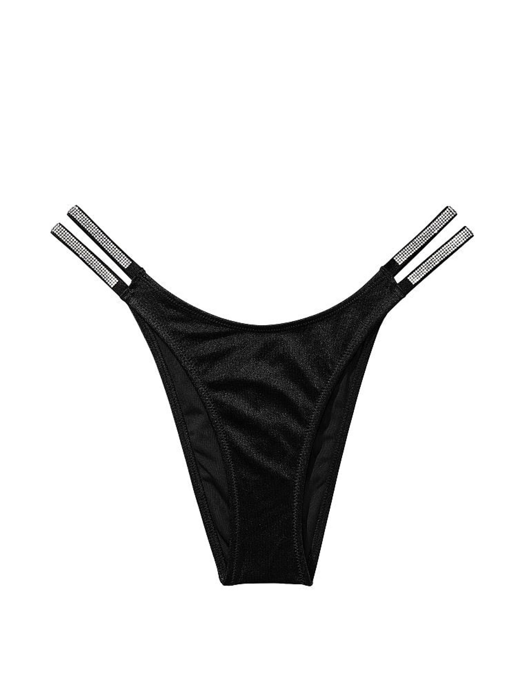 Nero Black Brazilian Shine Strap Swim Bikini Bottom - Image 3 of 3