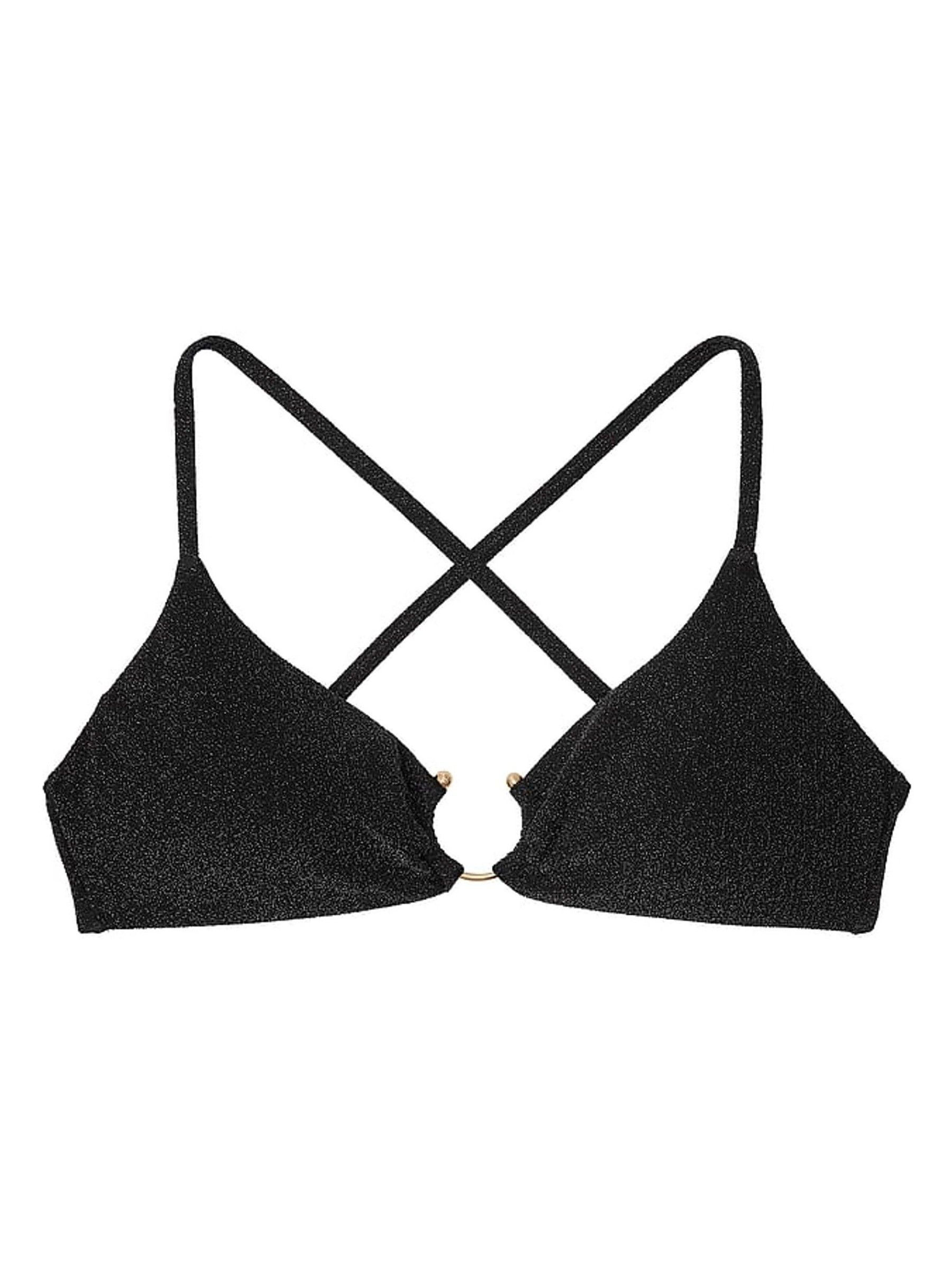 Nero Black Cross Over Shimmer Swim Bikini Top - Image 3 of 3