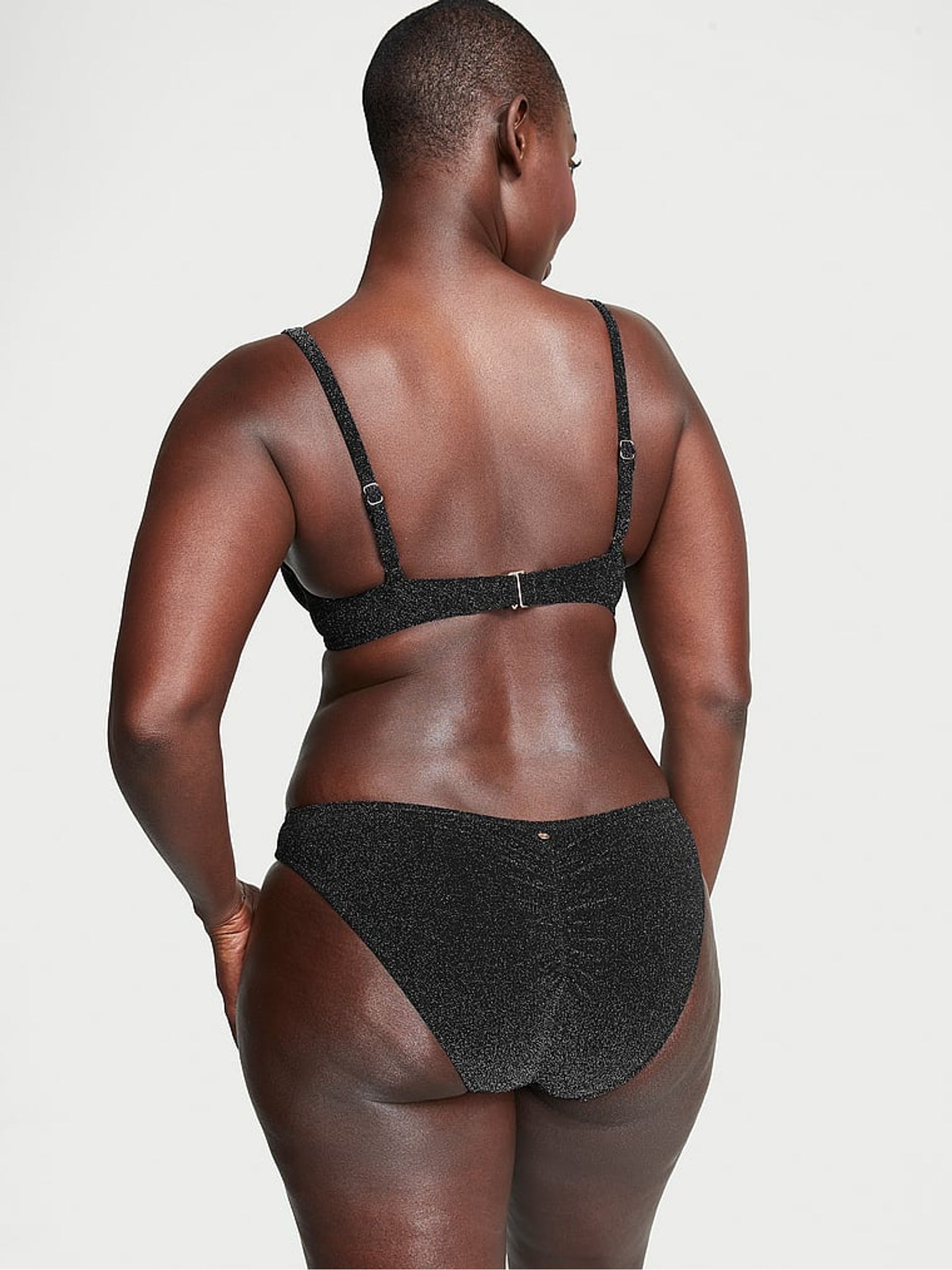 Nero Black Push Up Shimmer Swim Bikini Top - Image 2 of 4