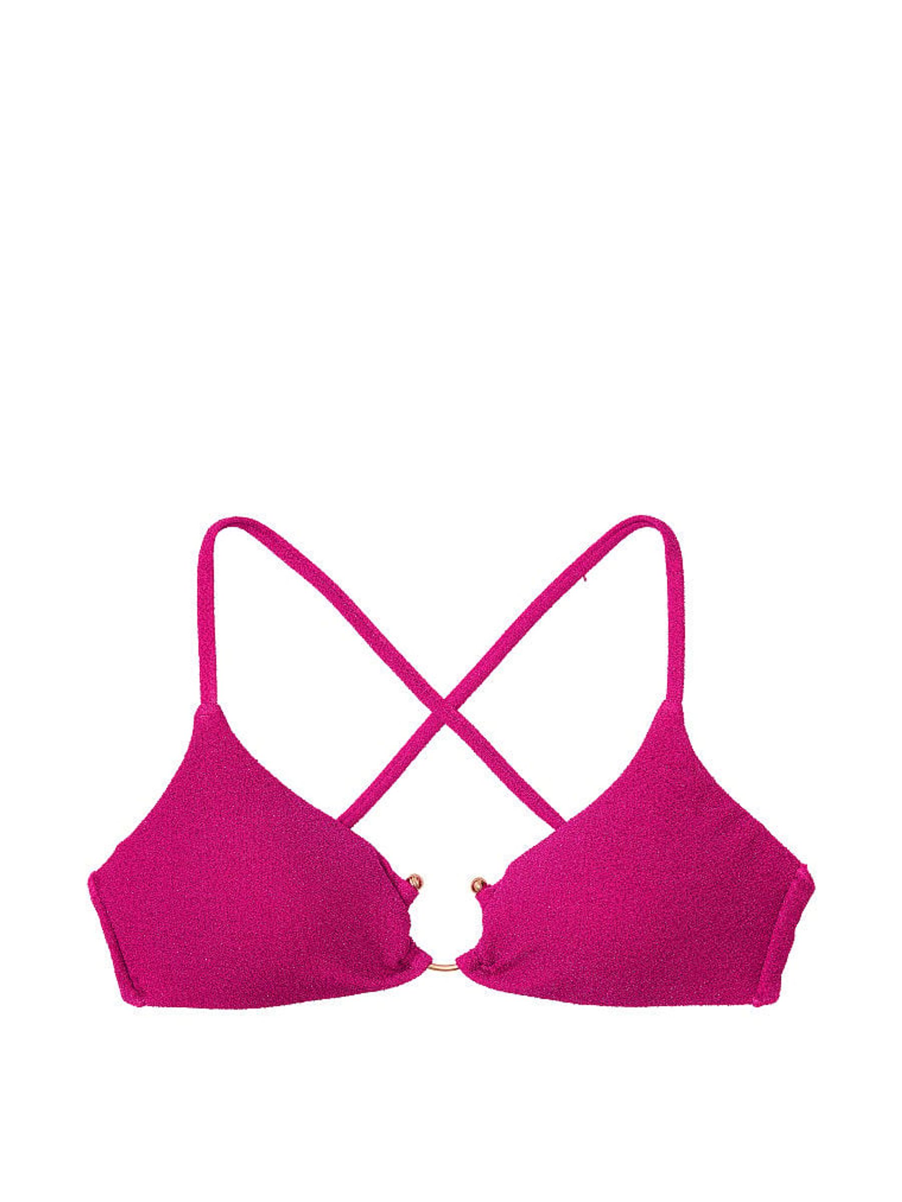 Forever Pink Cross Over Shimmer Swim Bikini Top - Image 3 of 4