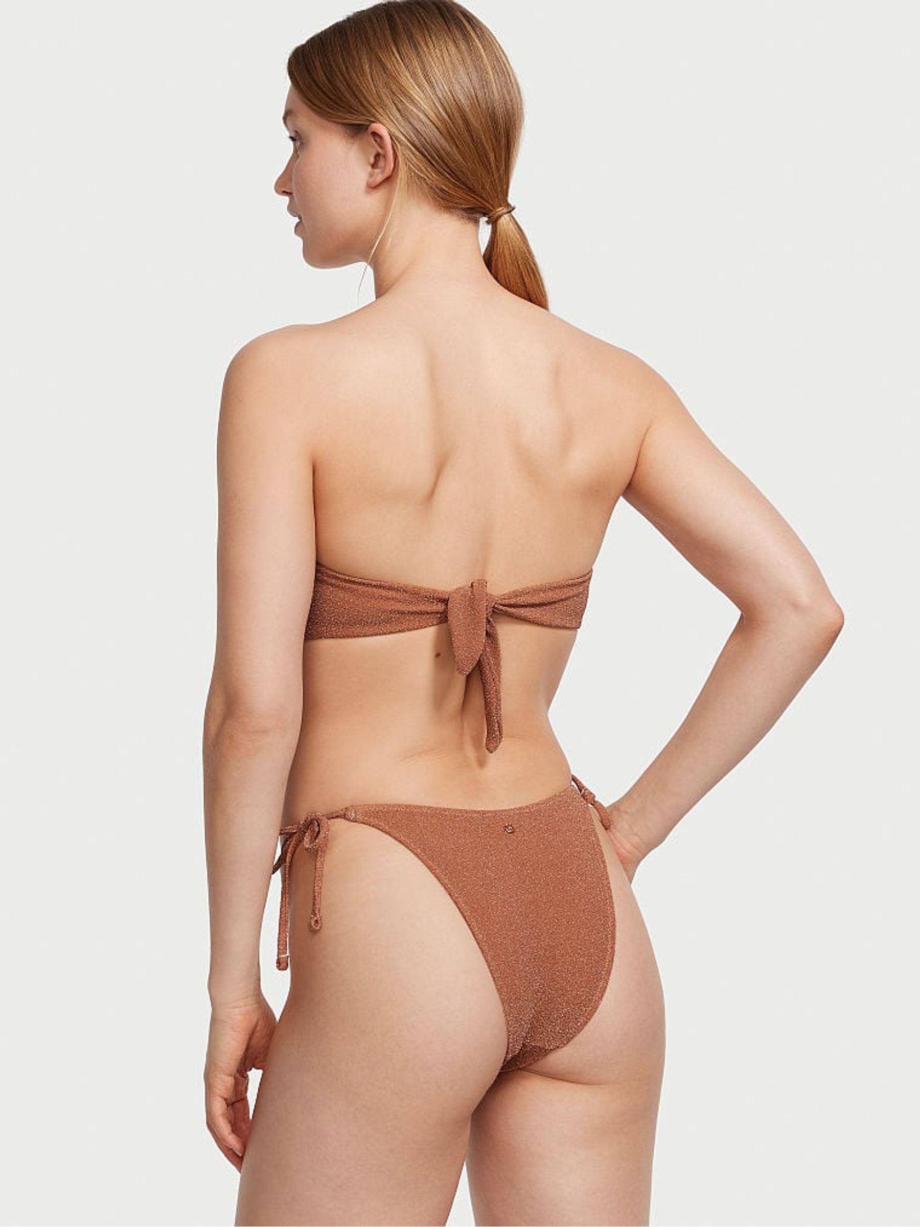 Toasted Sugar Brown Brazilian Shimmer Swim Bikini Bottom - Image 2 of 4