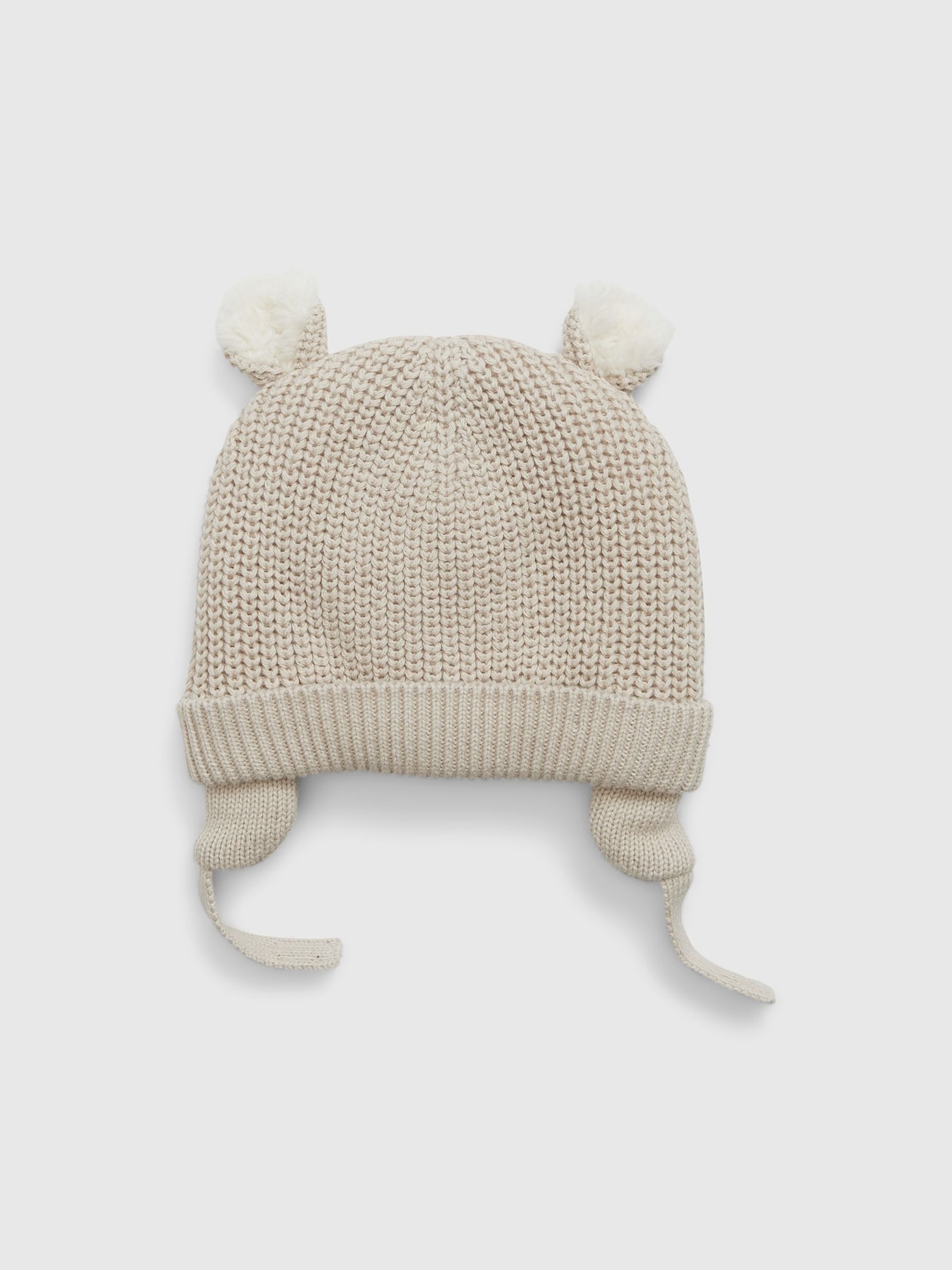 Cream Sherpa Fleece Lined Baby Beanie Hat - Image 1 of 1