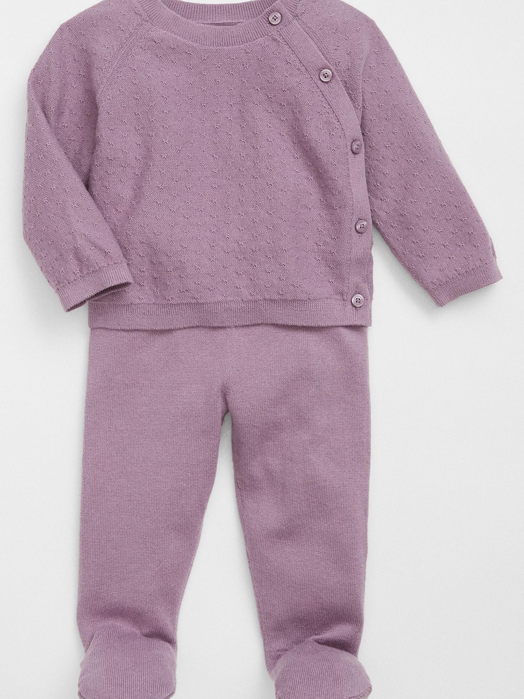 Purple Two-Piece Long Sleeve Jumper Outfit Set - Image 2 of 3