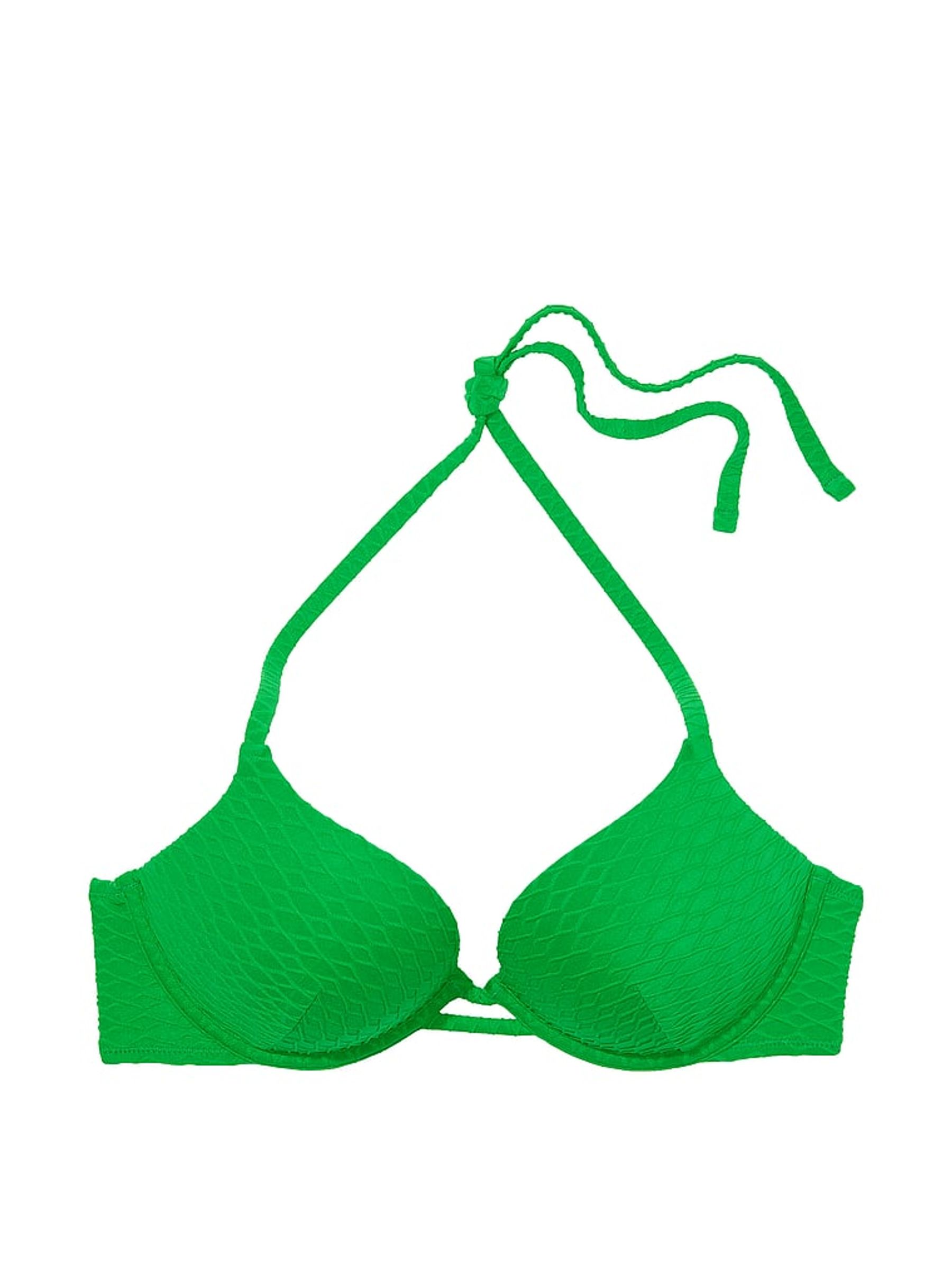 Green Fishnet Add 2 Cups Push Up Swim Bikini Top - Image 3 of 3