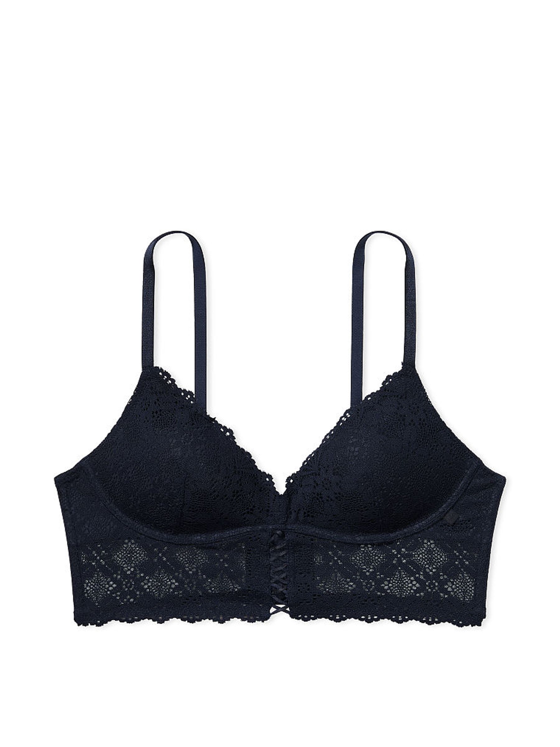 Noir Navy Blue Crochet Lace Push Up Bra - Image 3 of 3