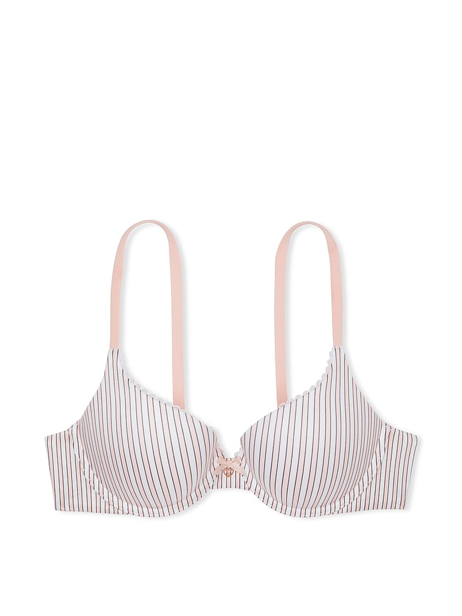 Simple Stripe Pink Full Cup Push Up Bra - Image 3 of 3