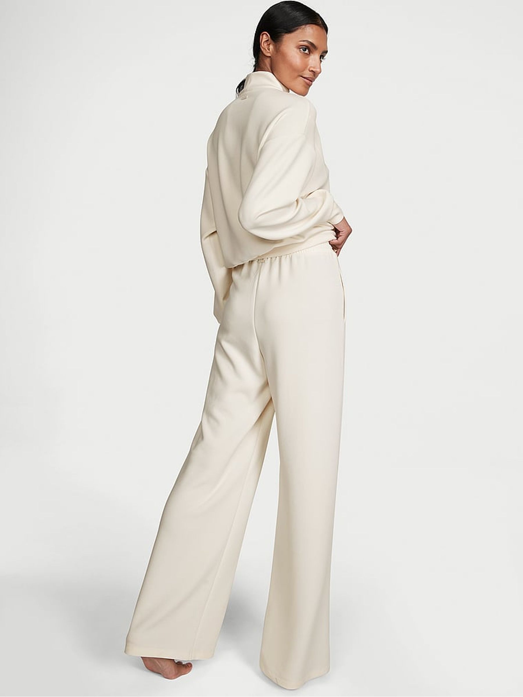 Cream Modal Wide Leg Jogger - Image 2 of 3