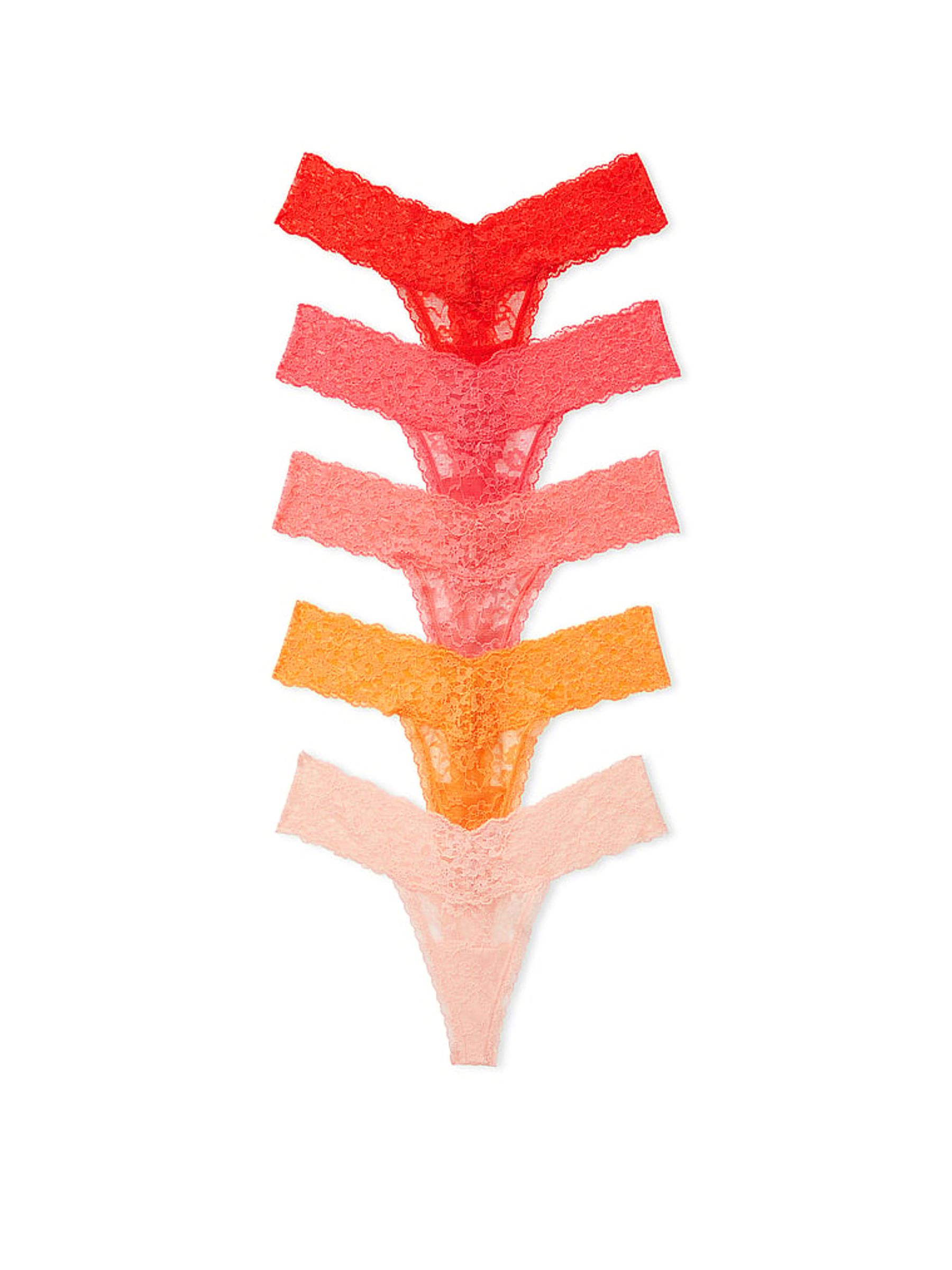 Red/Pink/Orange Thong 5 Pack Knickers - Image 1 of 1
