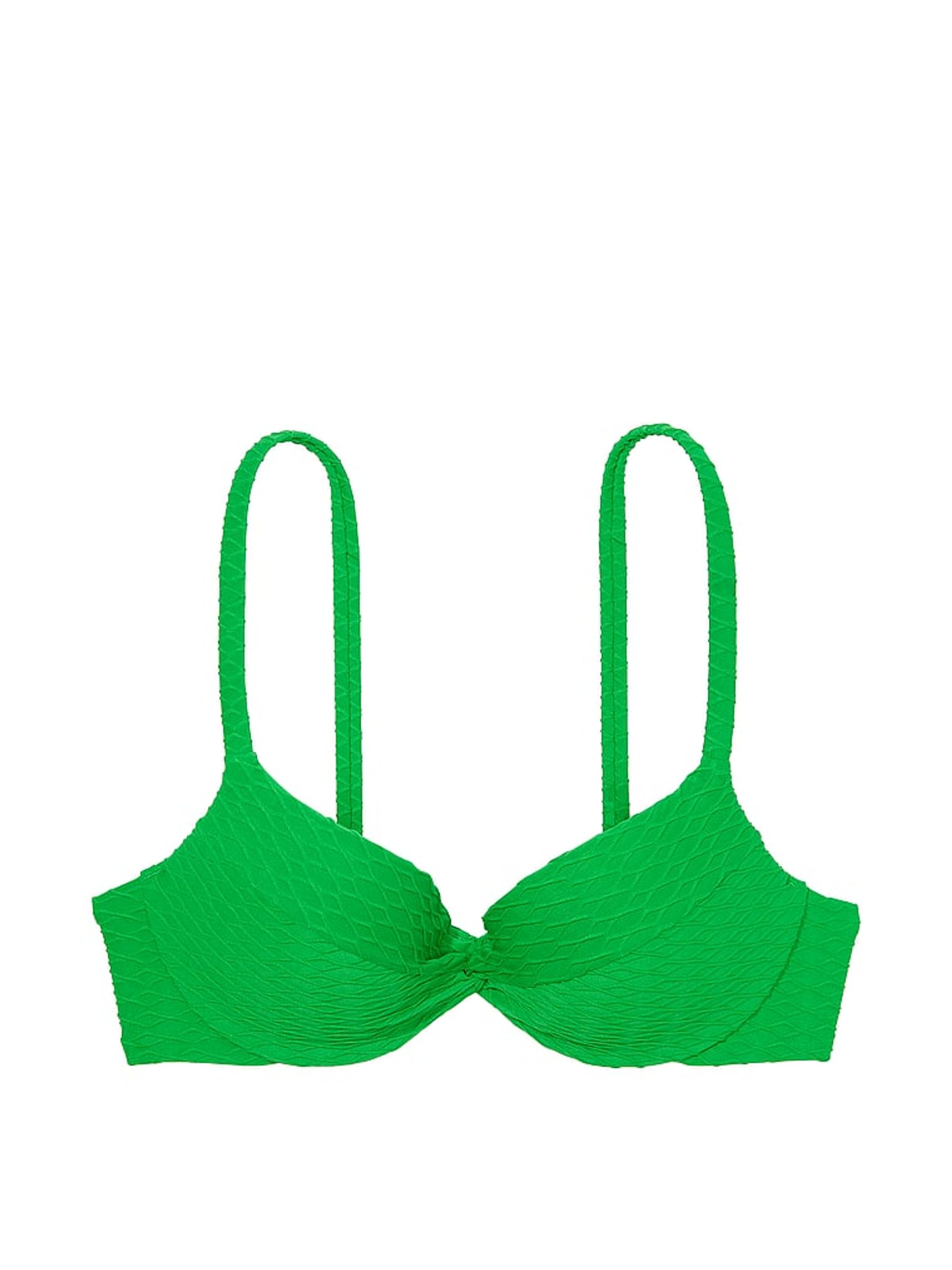Green Fishnet Push Up Swim Bikini Top - Image 1 of 2