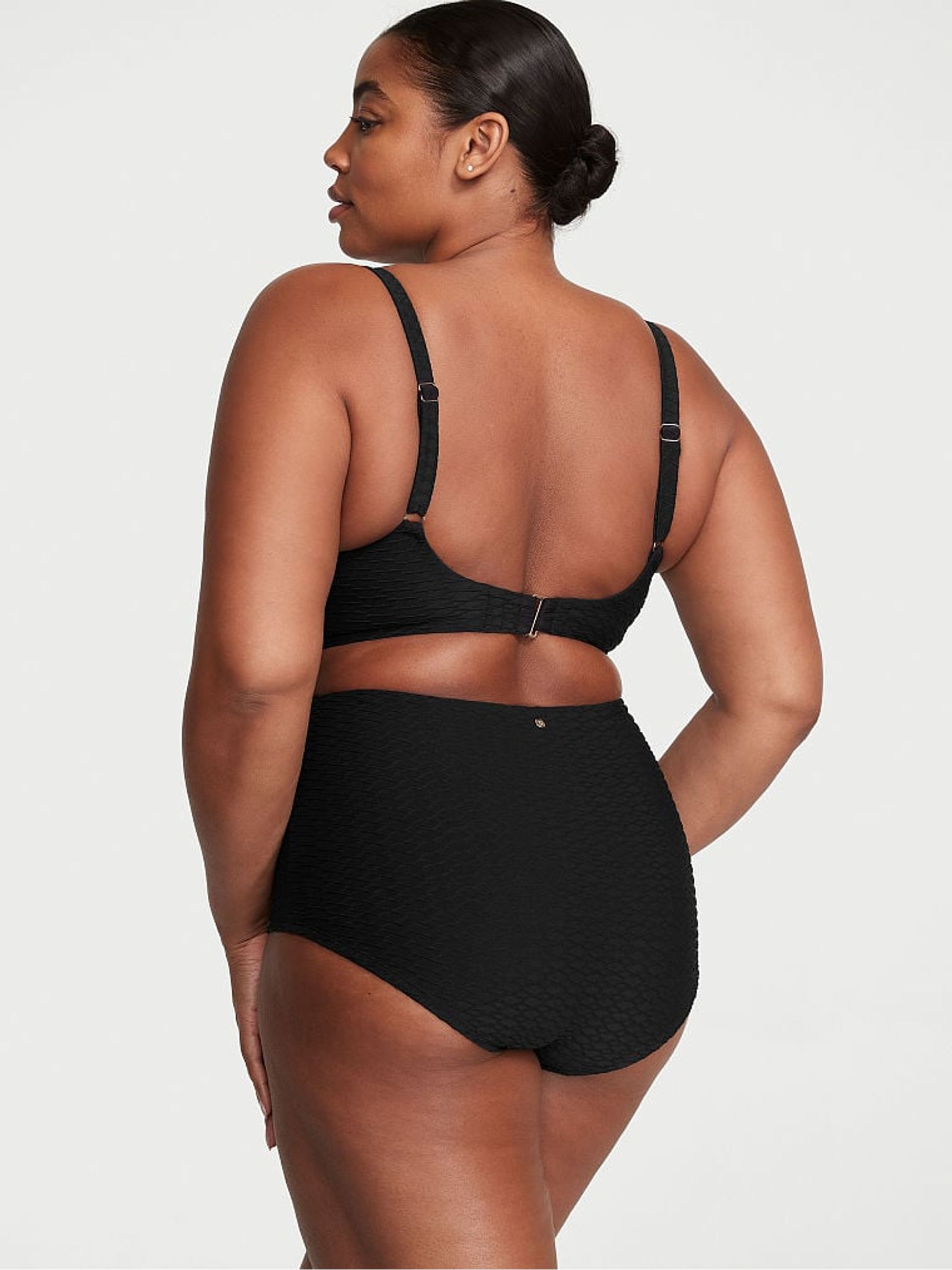 Black Fishnet Push Up Swim Bikini Top - Image 2 of 3