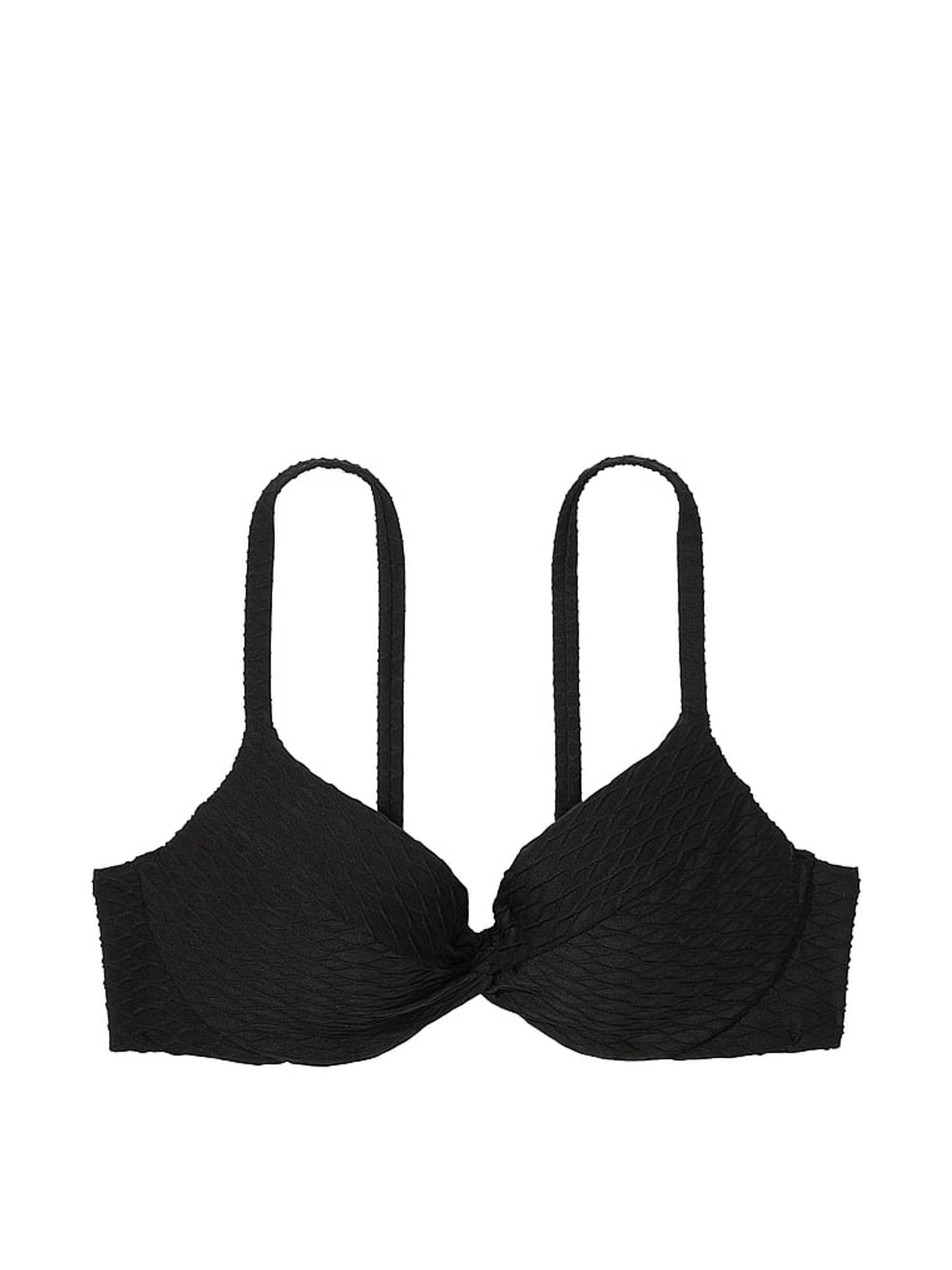 Black Fishnet Push Up Swim Bikini Top - Image 3 of 3