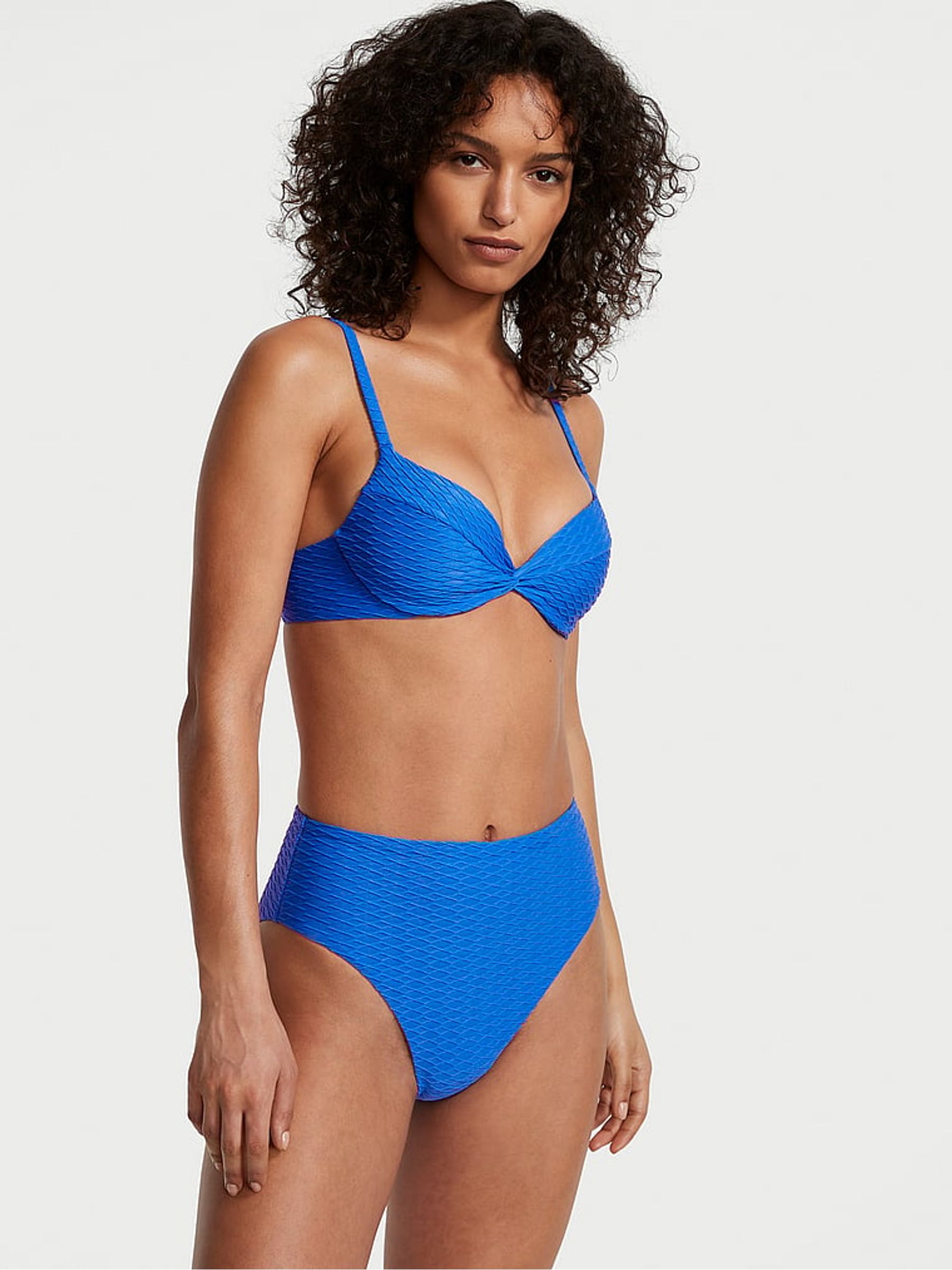 Shocking Blue Fishnet Push Up Swim Bikini Top - Image 1 of 4