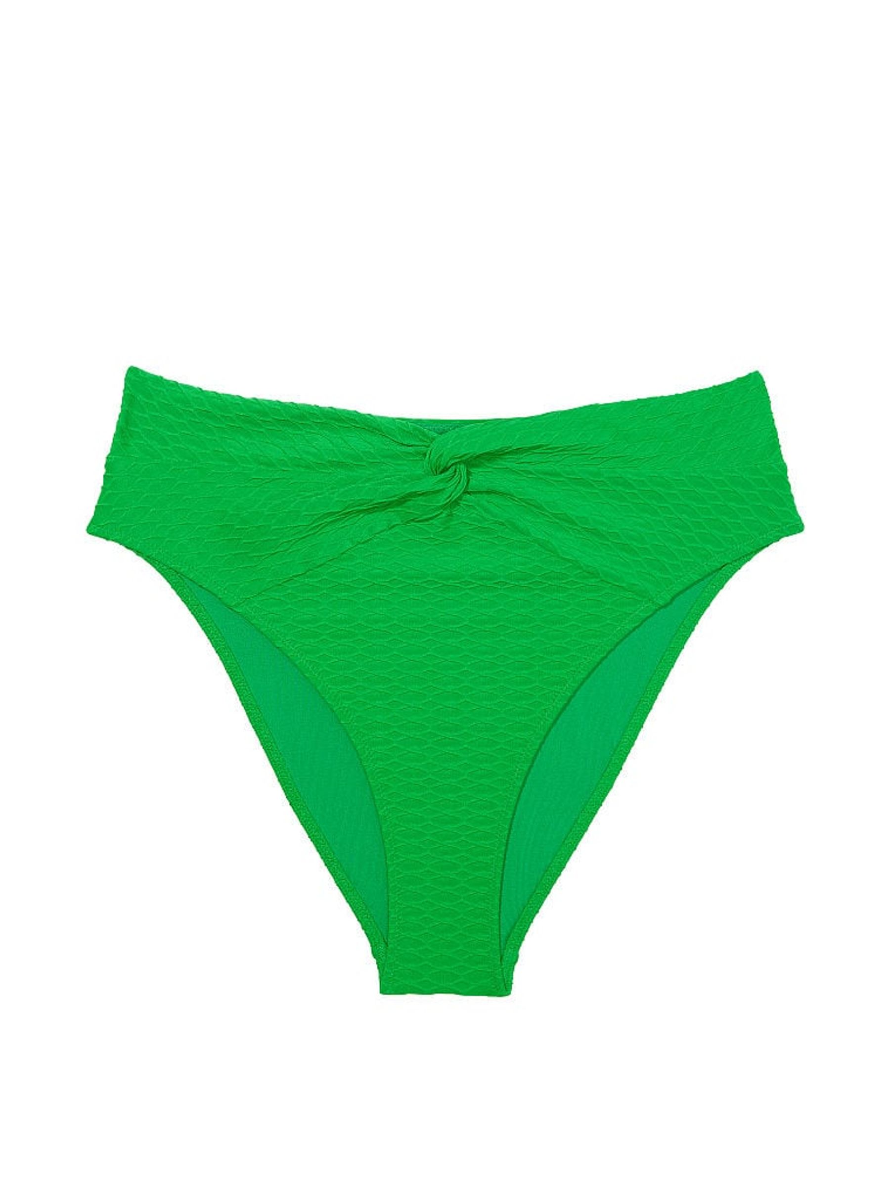 Green Fishnet High Leg Swim Bikini Bottom - Image 3 of 4