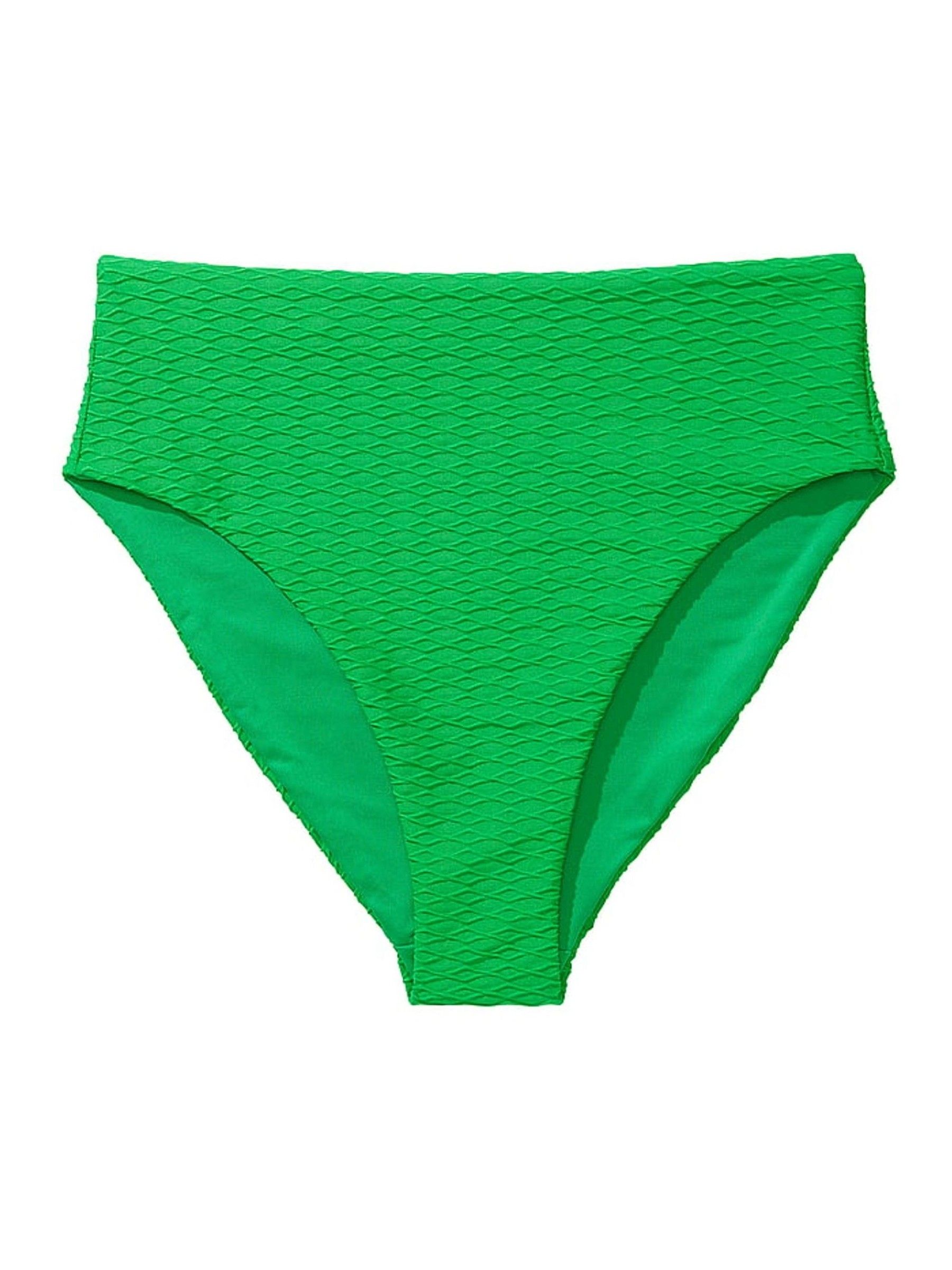 Green Fishnet High Waisted Swim Bikini Bottom - Image 3 of 4