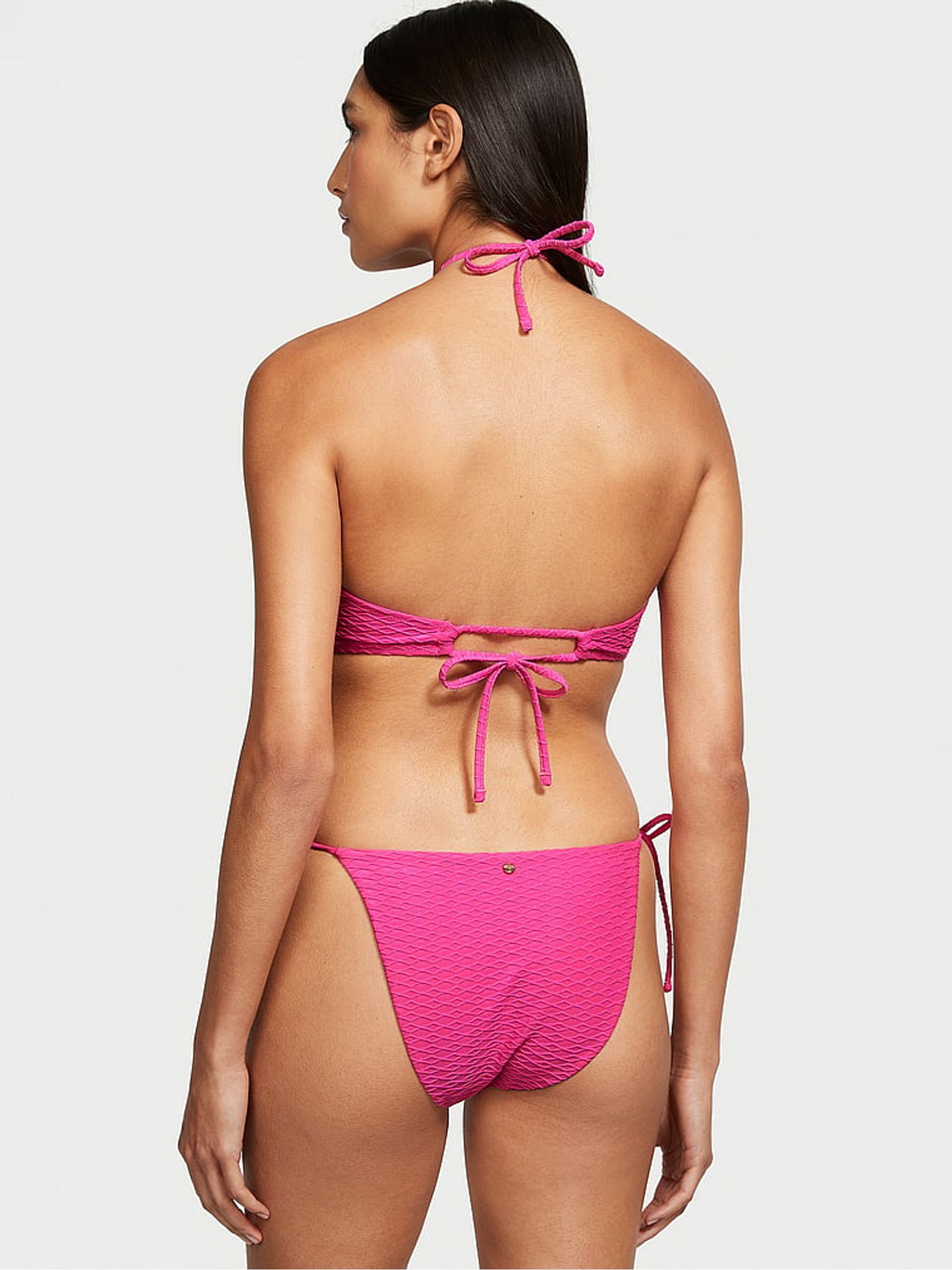 Forever Pink Fishnet Cross Over Swim Bikini Top - Image 2 of 3