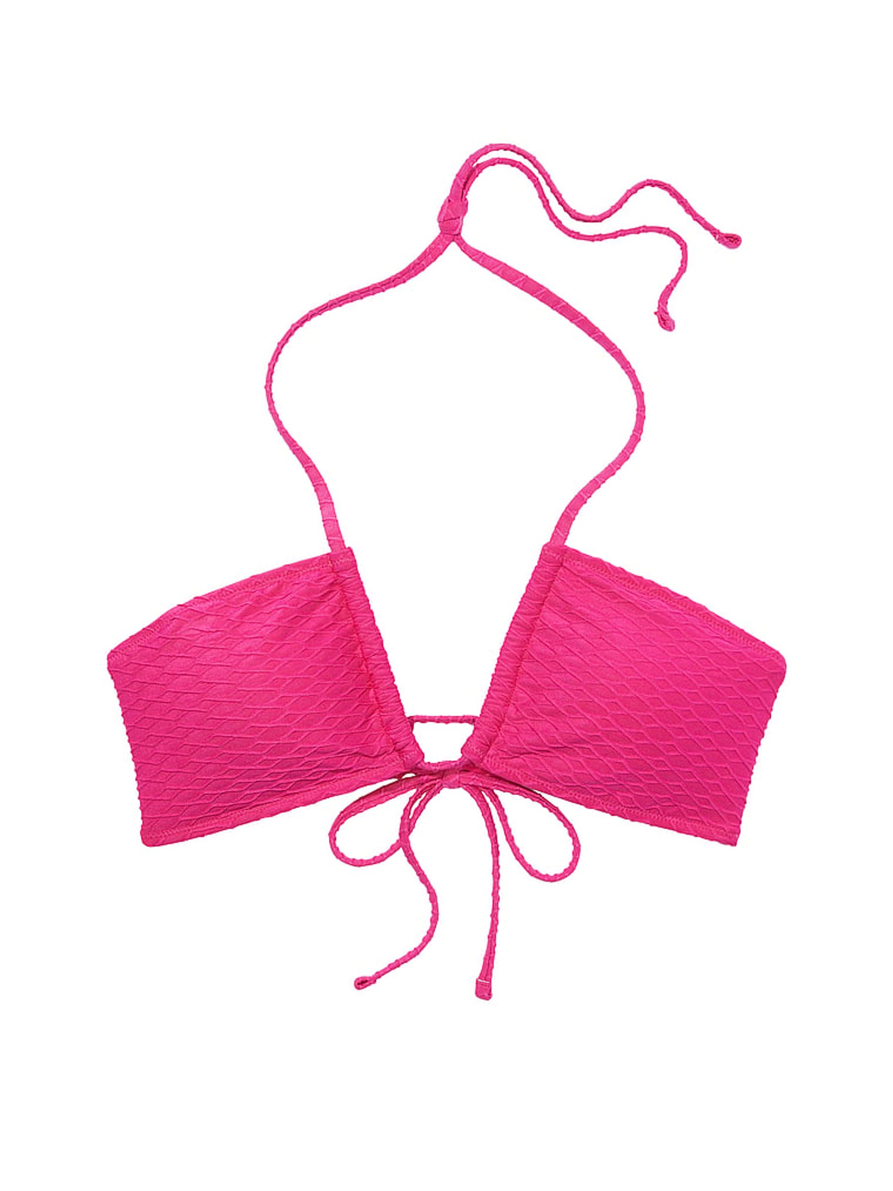Forever Pink Fishnet Cross Over Swim Bikini Top - Image 3 of 3