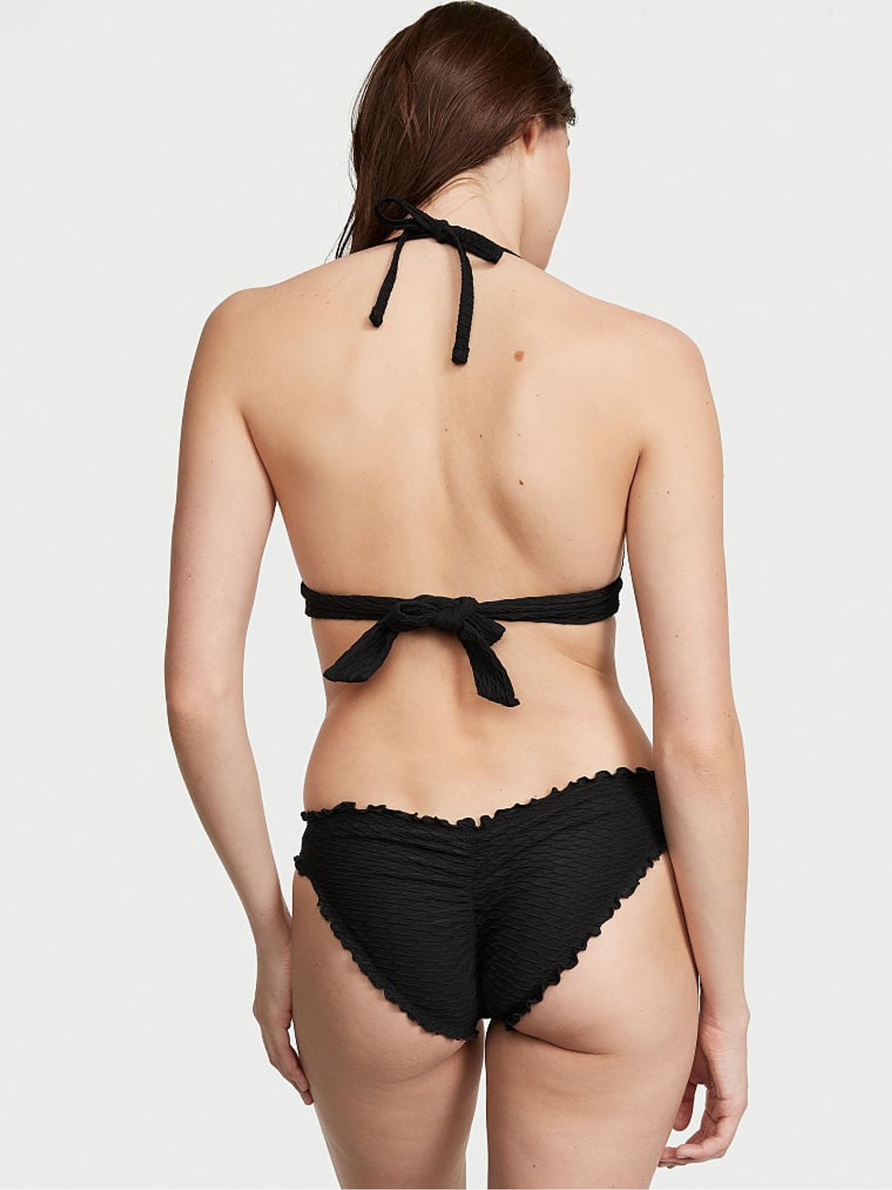 Black Fishnet Halter Swim Bikini Top - Image 2 of 3