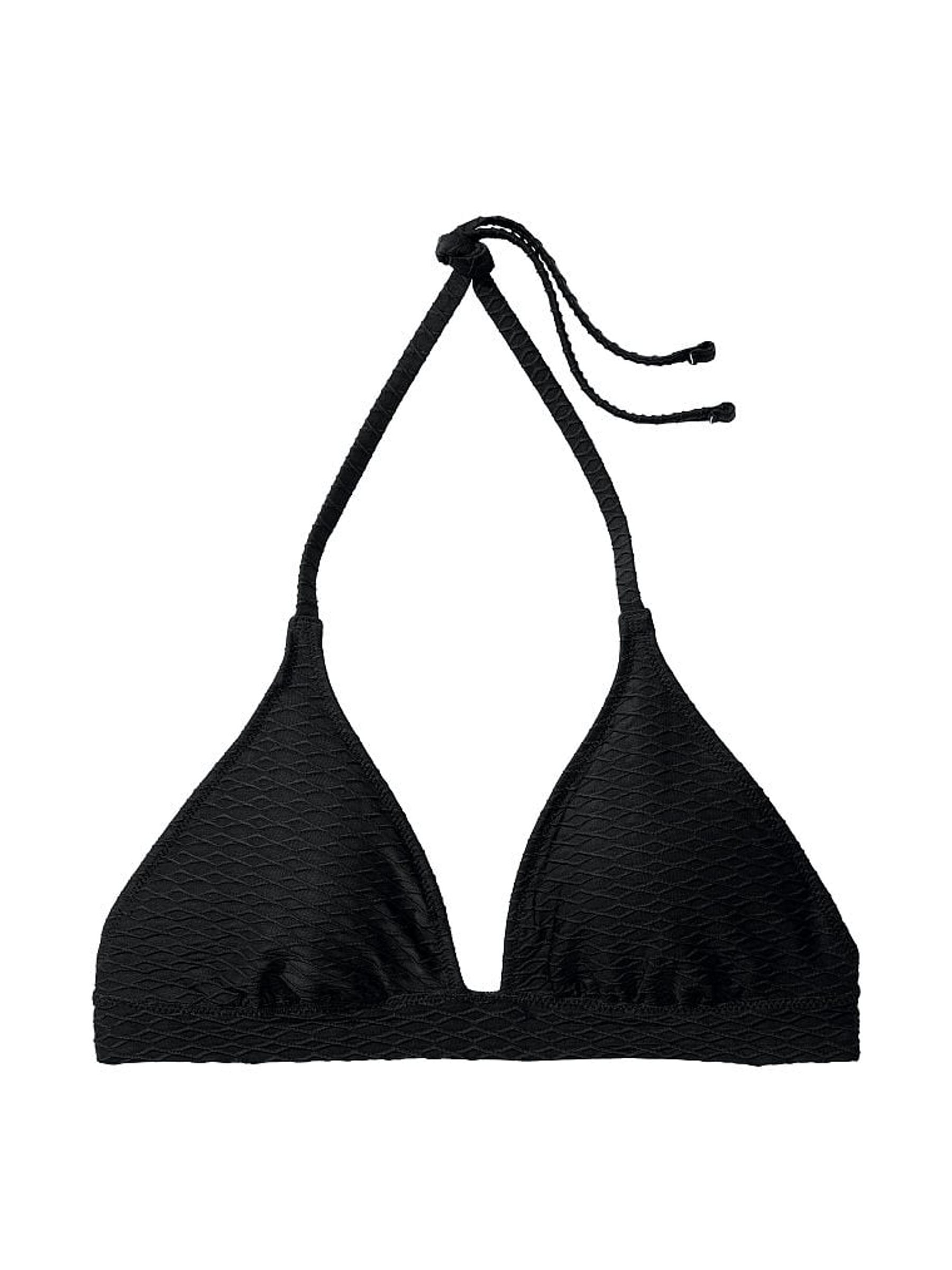Black Fishnet Halter Swim Bikini Top - Image 3 of 3