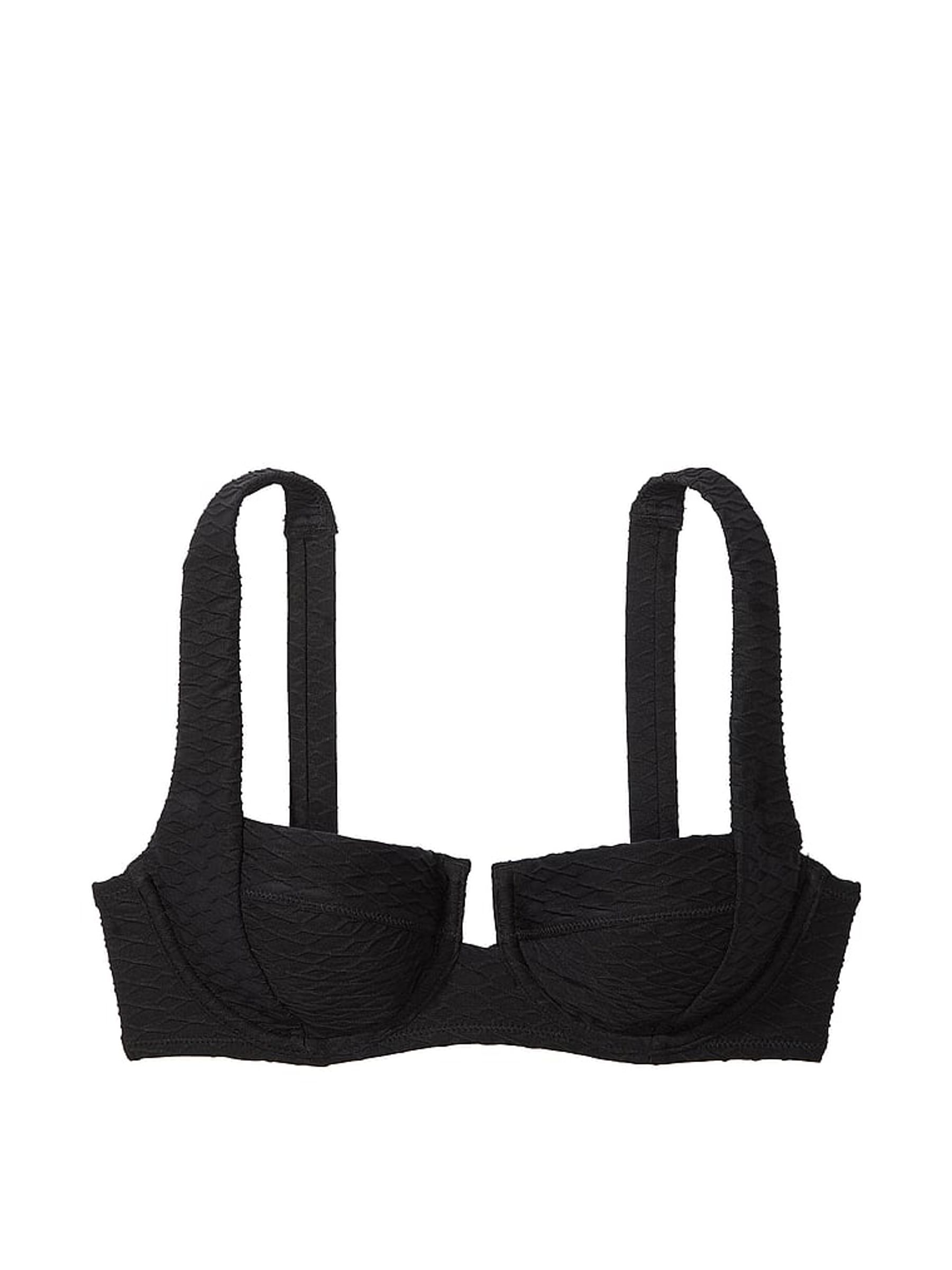 Black Fishnet Balcony Swim Bikini Top - Image 3 of 3