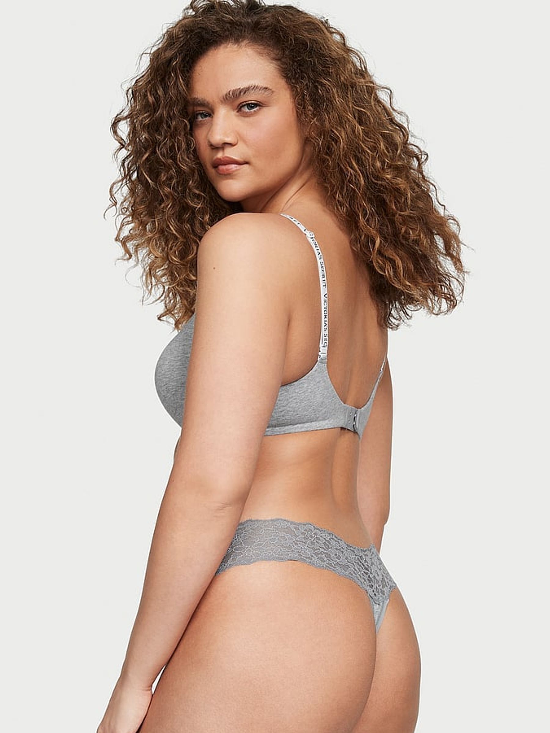 Blue/Purple/Pink/Grey Thong 5 Pack Knickers - Image 1 of 1