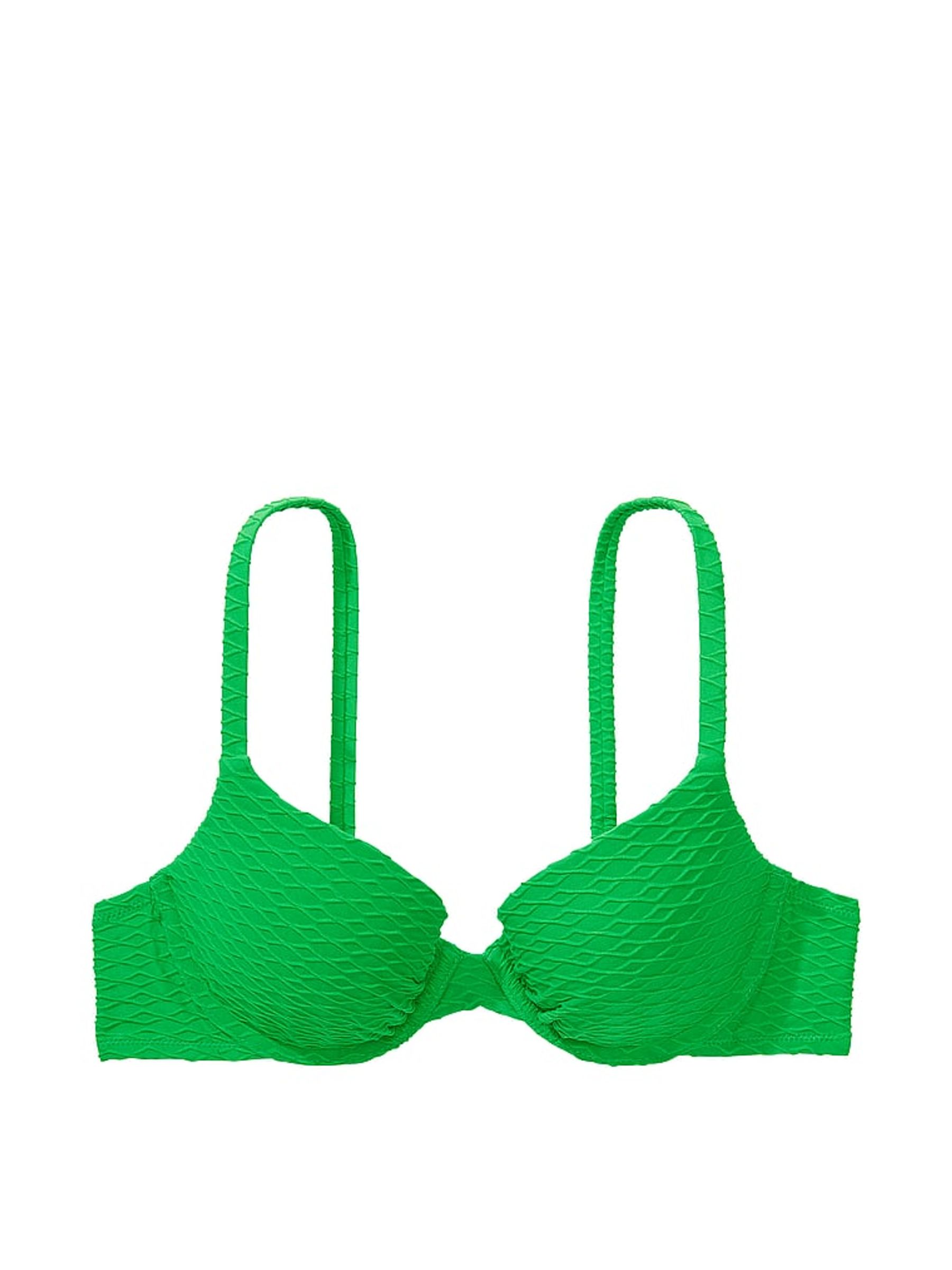 Green Fishnet Padded Swim Bikini Top - Image 2 of 2