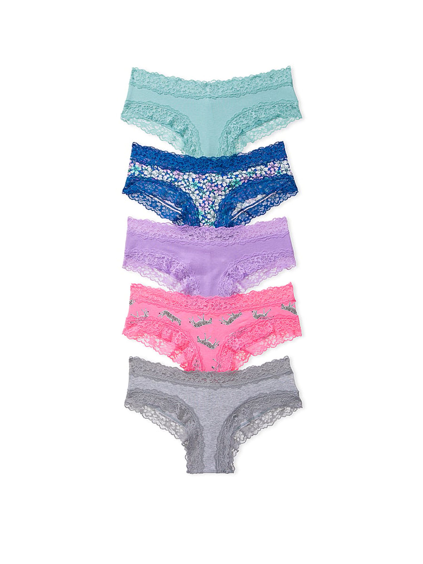 Blue/Purple/Pink/Grey Cheeky 5 Pack Knickers - Image 1 of 1