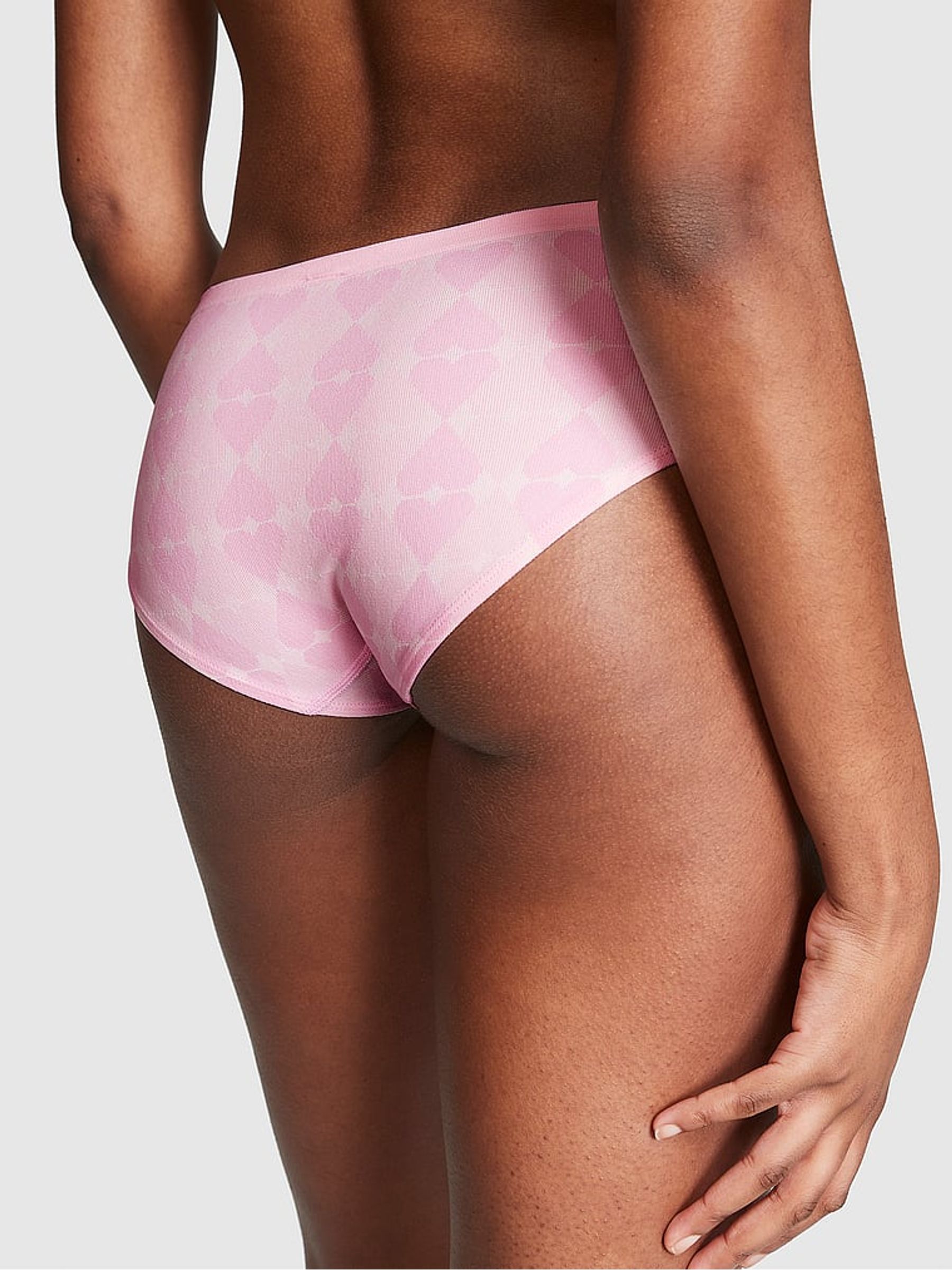 Pink Bubble Heart Jaquard Seamless Hipster Knickers - Image 2 of 3