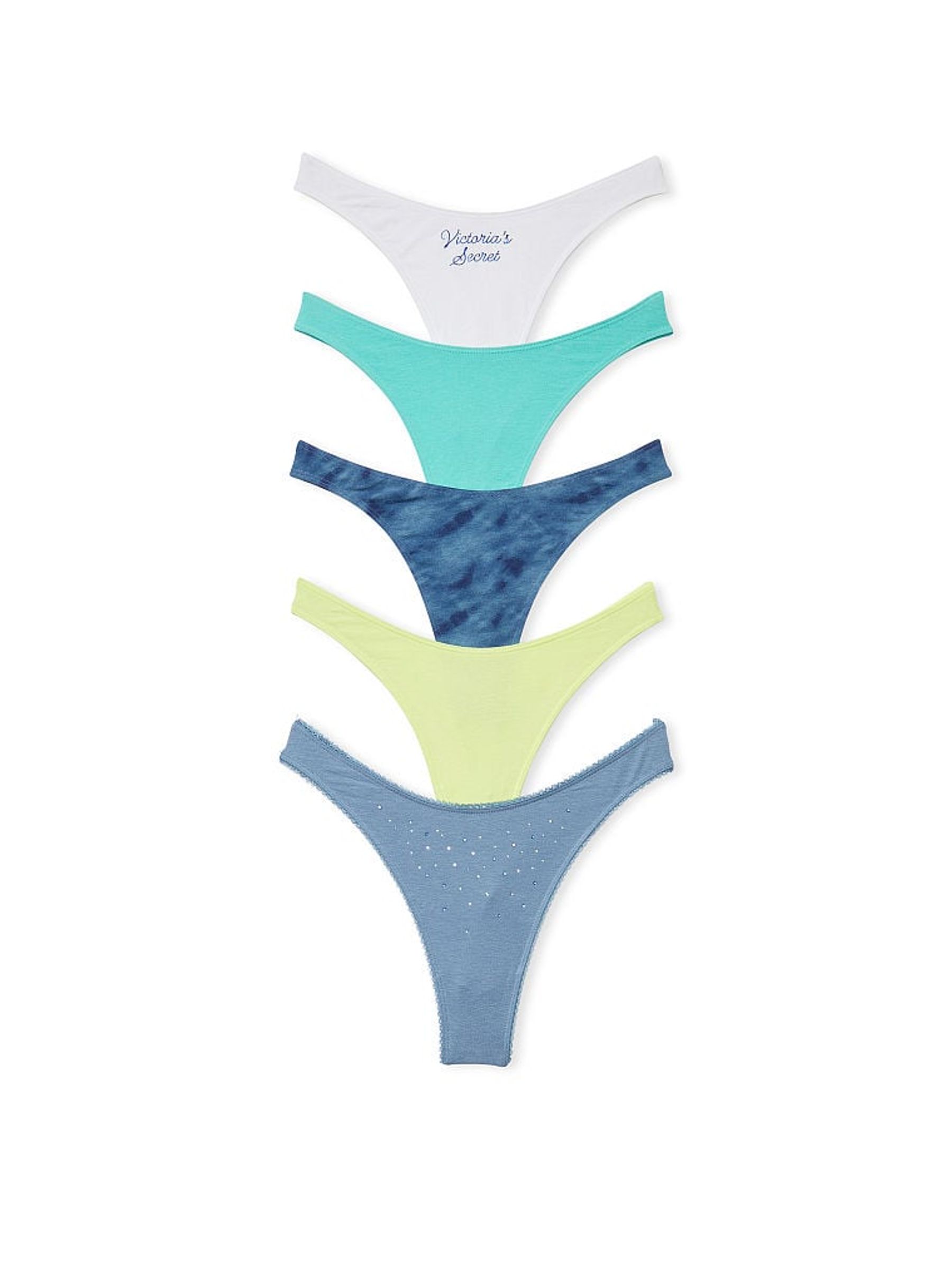 White/Blue/Green/Yellow 5 Pack Knickers - Image 1 of 3