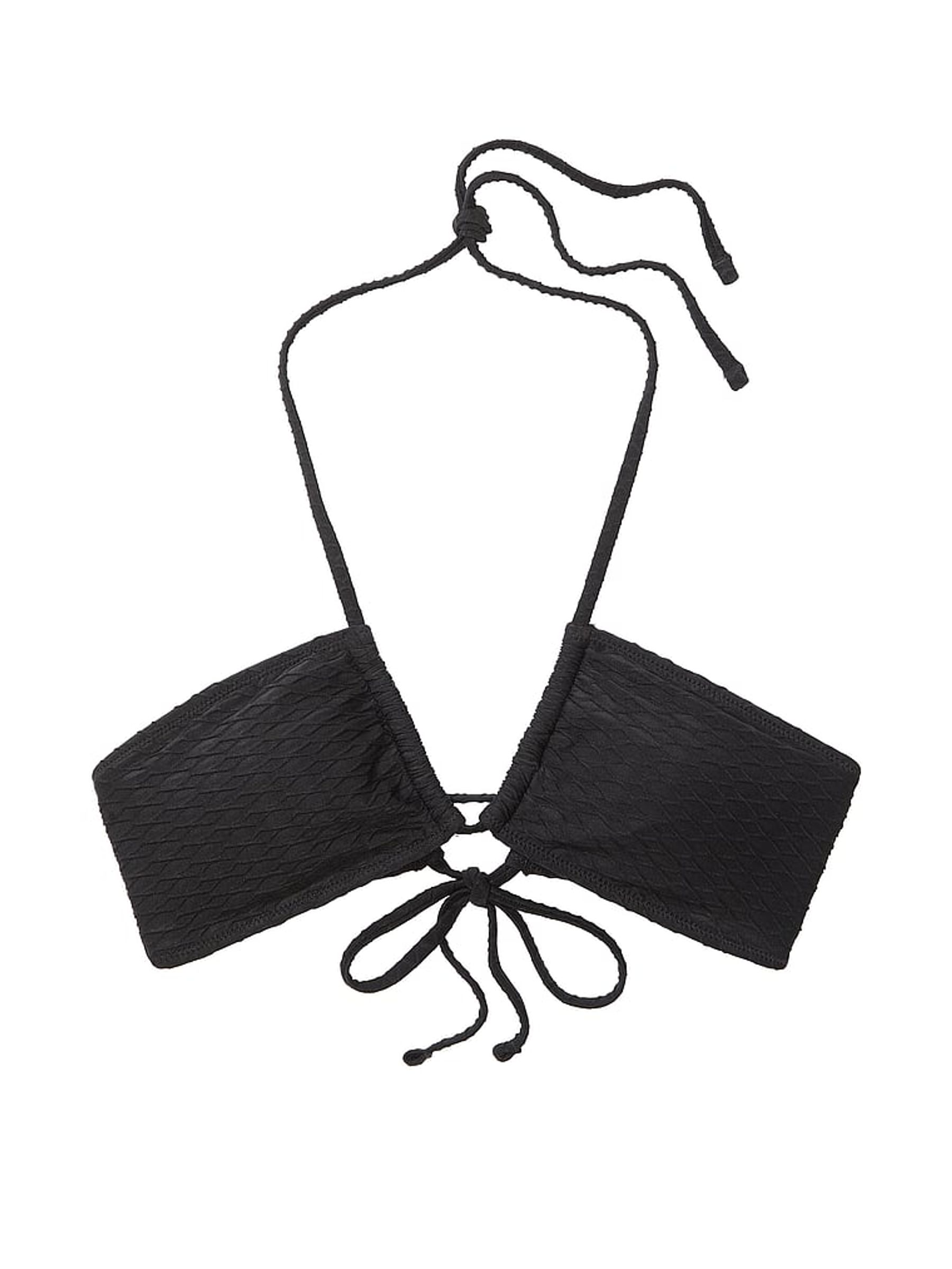 Black Fishnet Cross Over Swim Bikini Top - Image 3 of 3