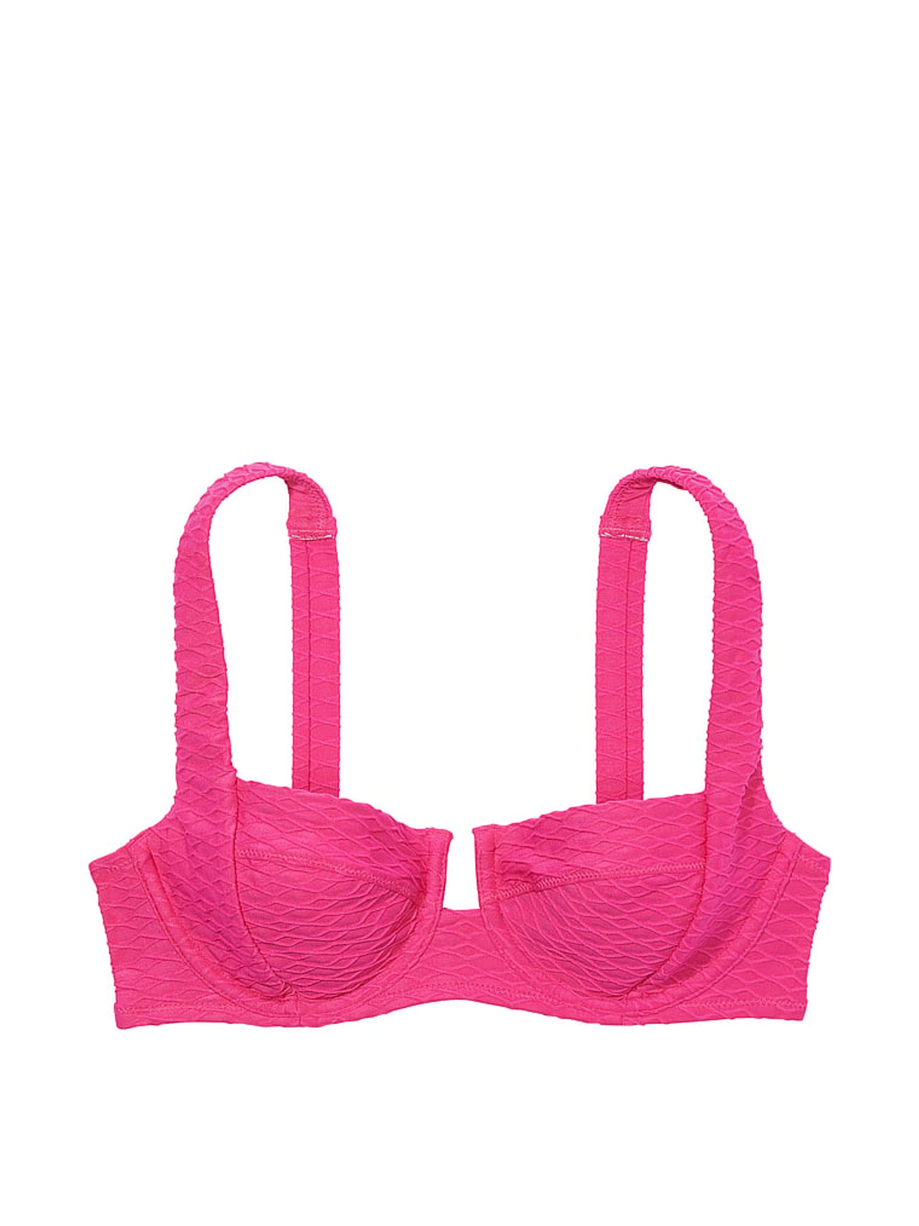 Forever Pink Fishnet Balcony Swim Bikini Top - Image 3 of 3