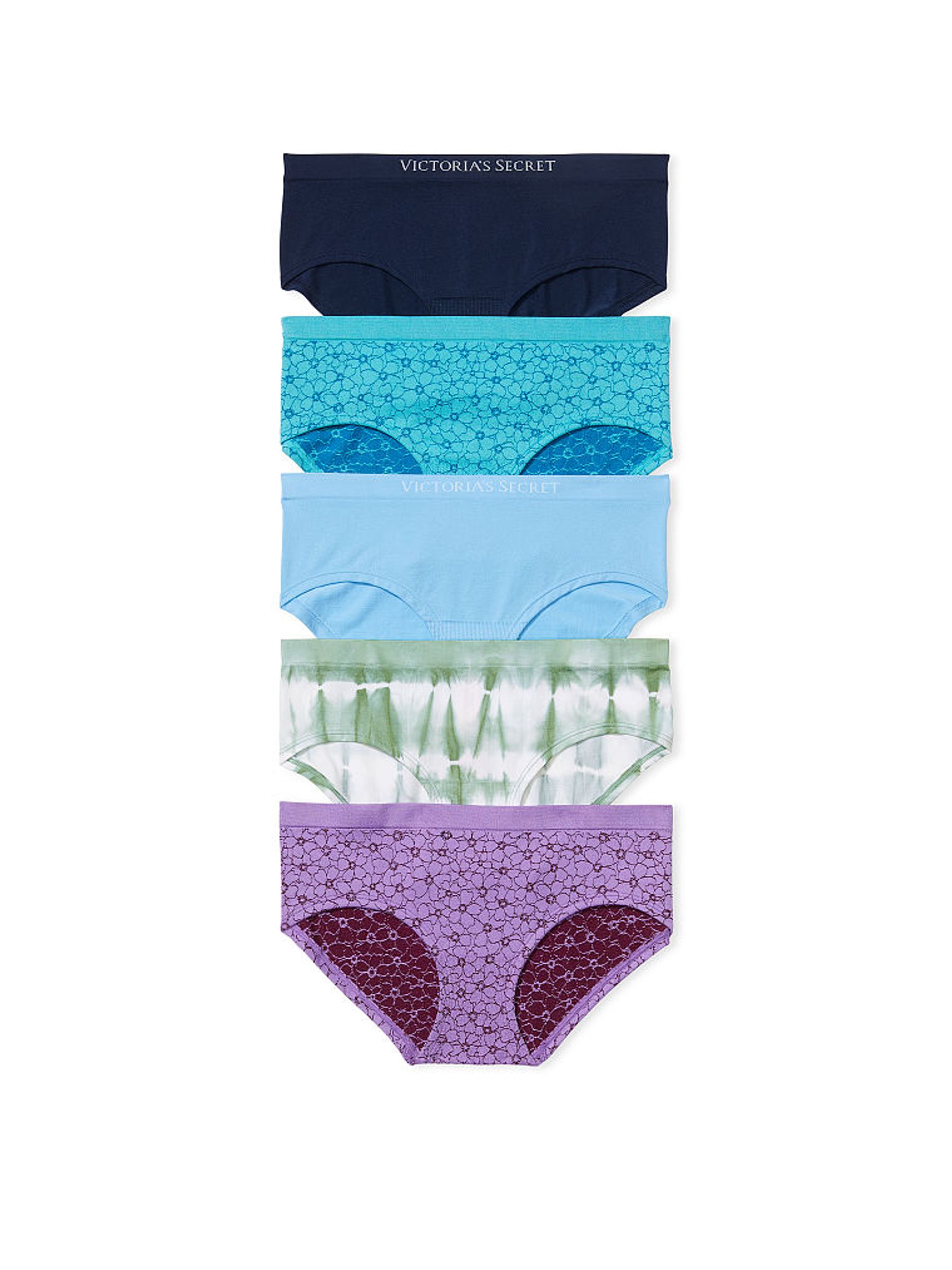 Blue/Green/Purple Hipster 5 Pack Knickers - Image 1 of 3