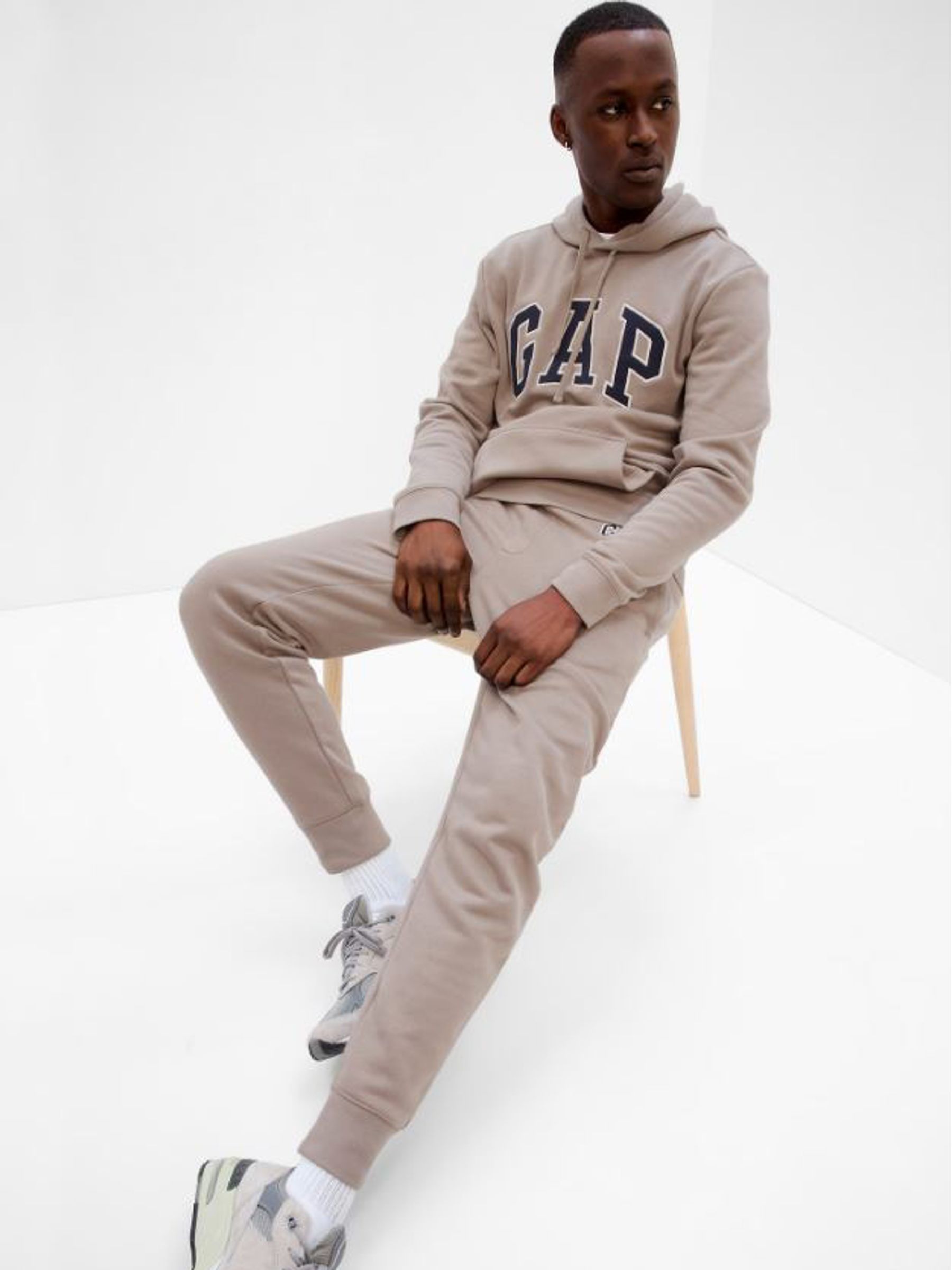 Beige Arch Logo Fleece Joggers - Image 1 of 1