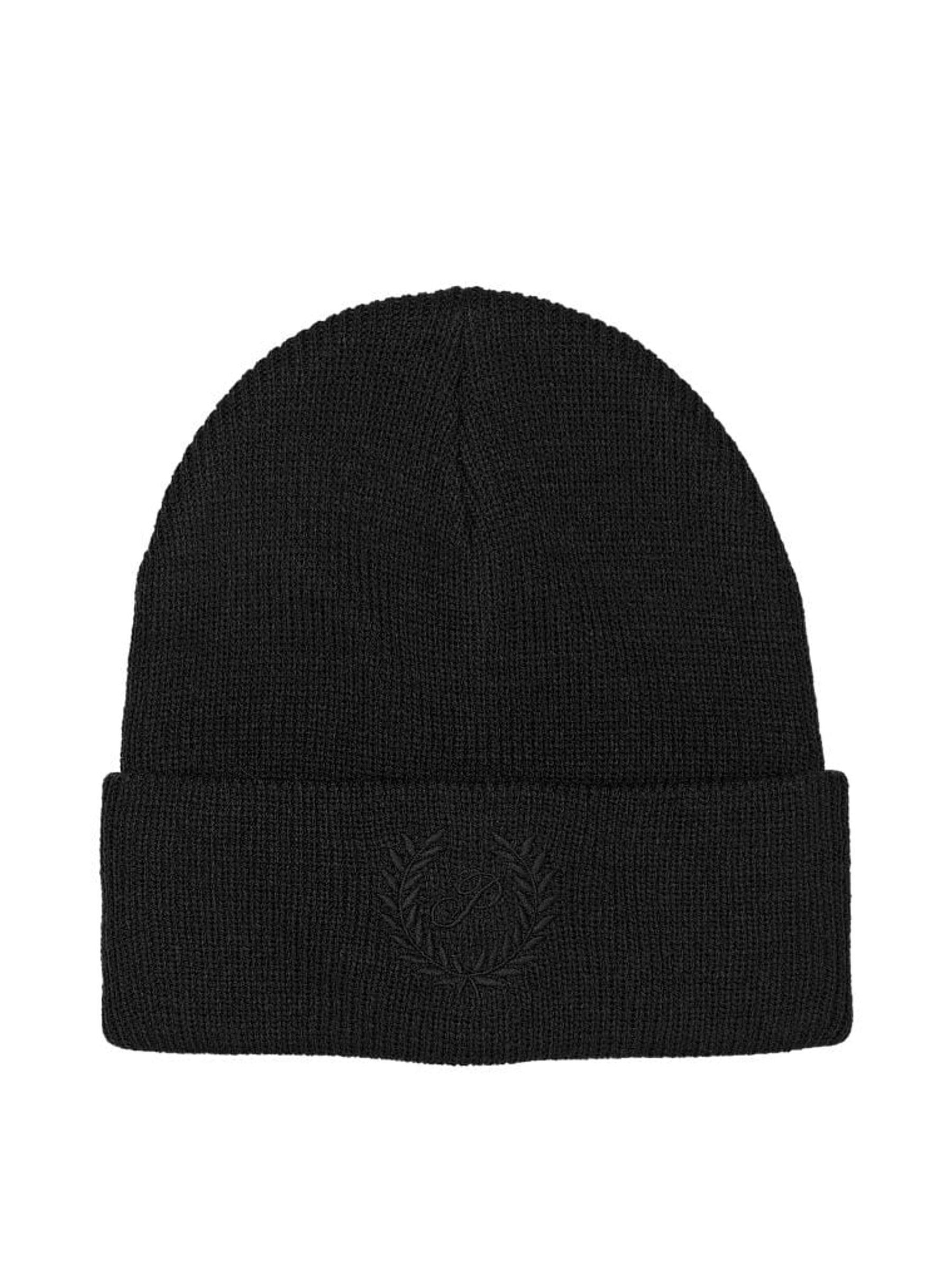 Pure Black Rib Beanie - Image 2 of 2