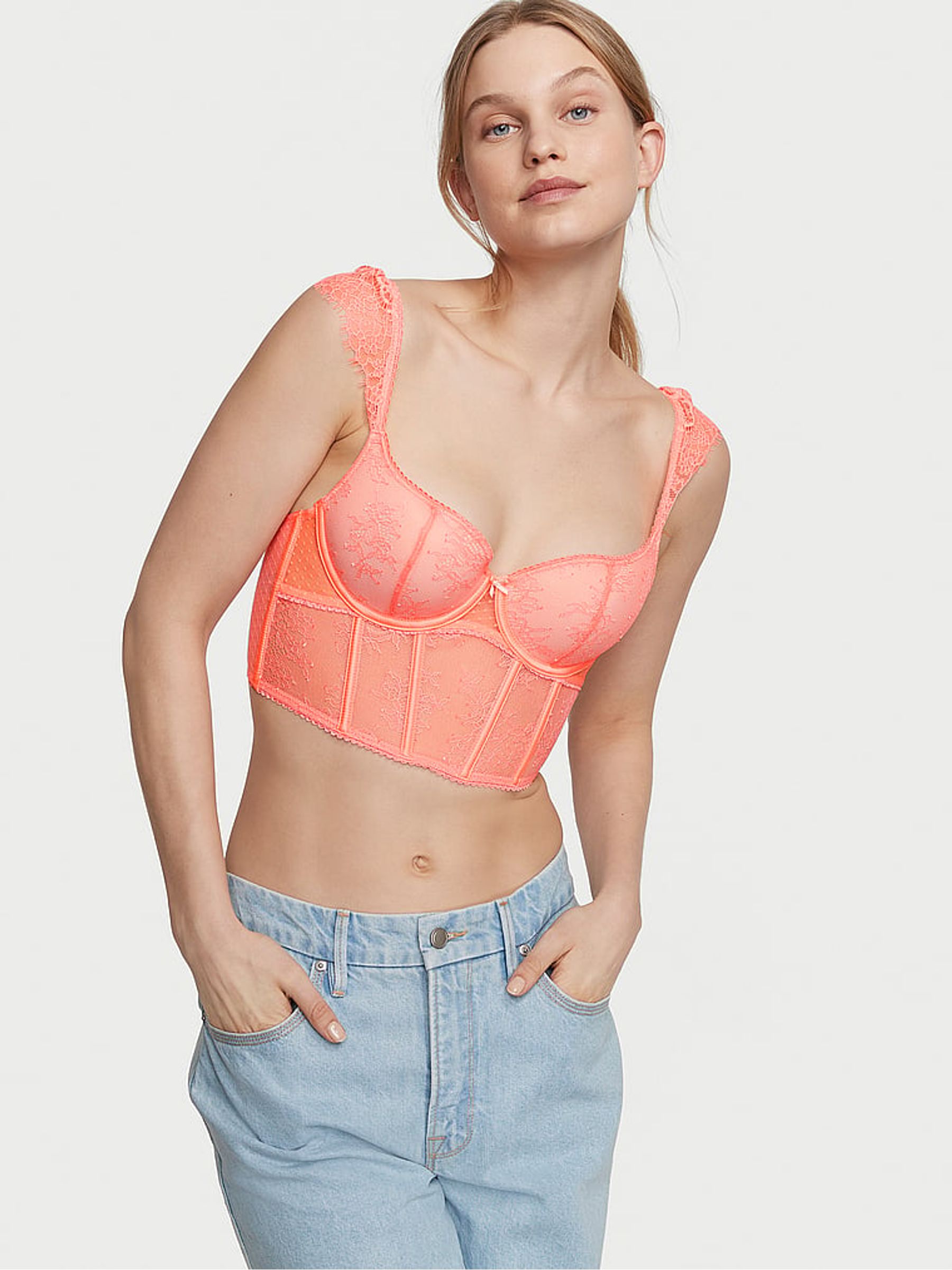 Neon Nectar Orange Corset Bra Top - Image 1 of 4