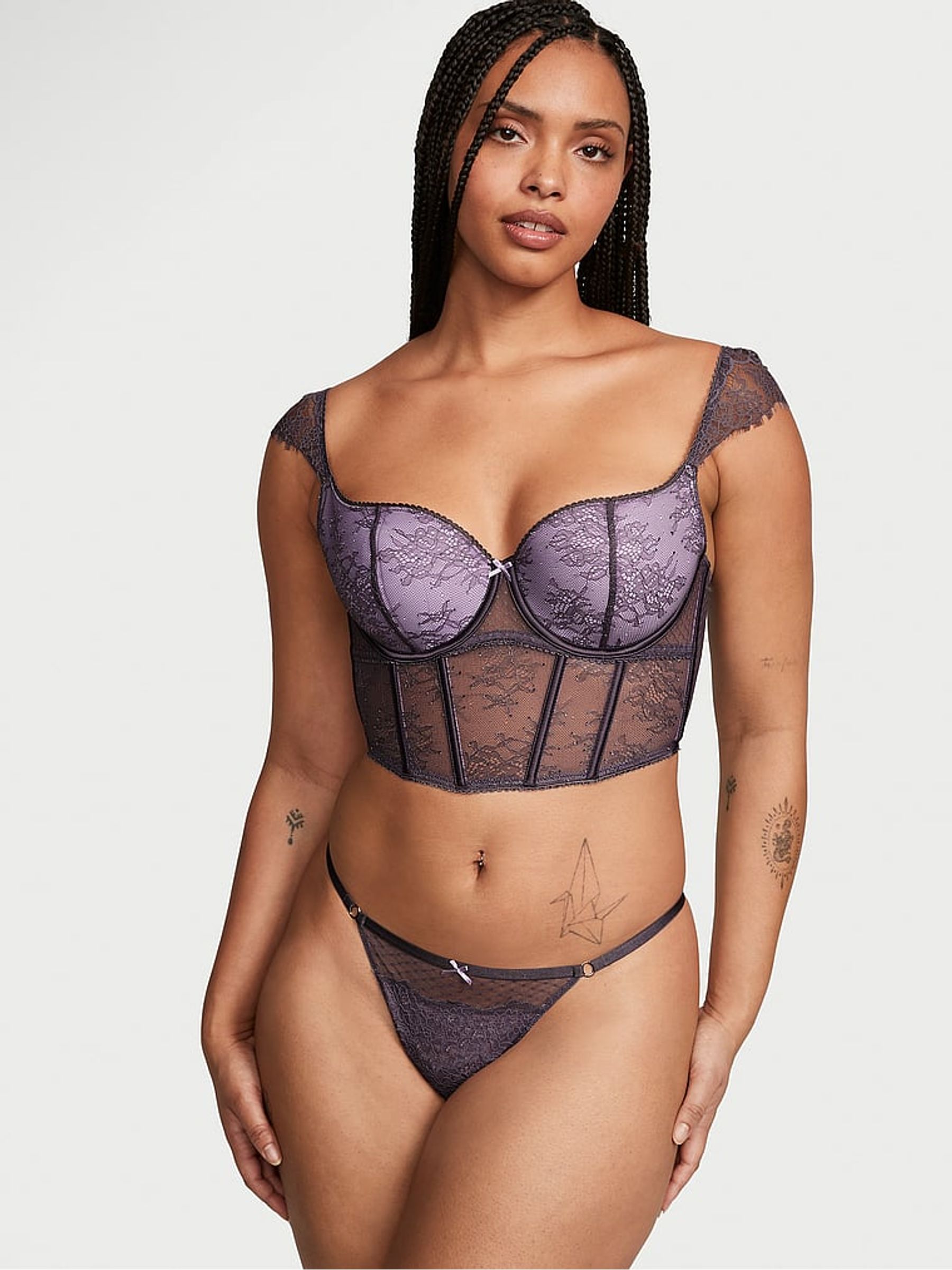 Tornado Purple Lace Corset Bra Top - Image 3 of 4